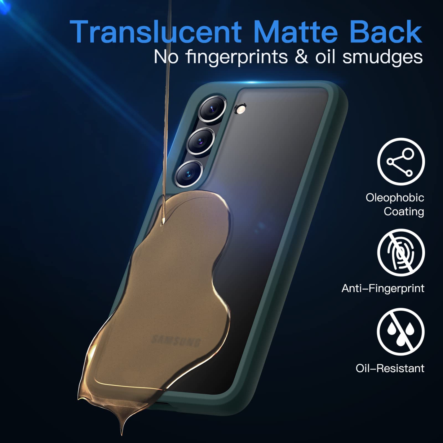 Matte Case for Samsung Galaxy S23 5G 6.1-Inch, Frosted Translucent Back Protective Slim Phone Cover, Anti-Fingerprints