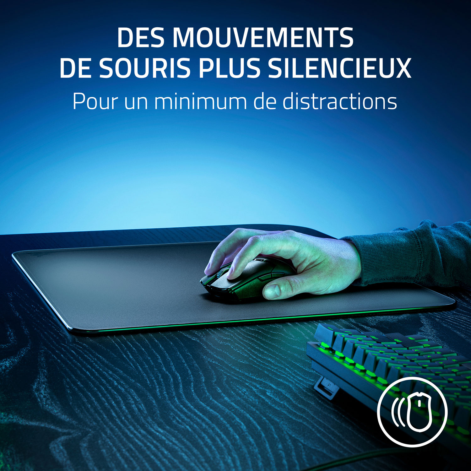 Tapis de souris de jeu en verre trempé Atlas de Razer - Noir