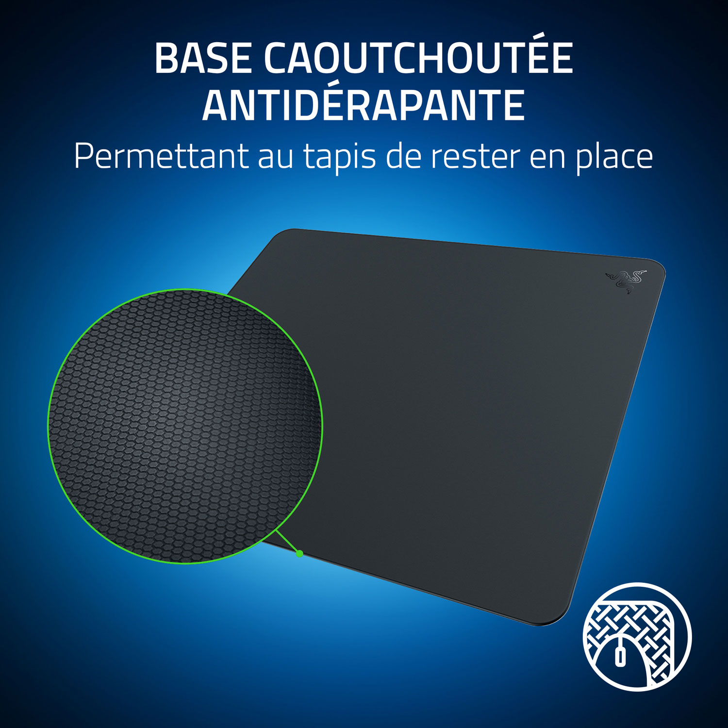 Tapis de souris de jeu en verre trempé Atlas de Razer - Noir