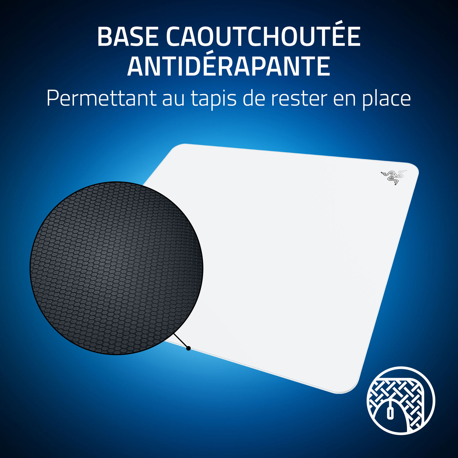 Tapis de souris de jeu en verre trempé Atlas de Razer - Blanc
