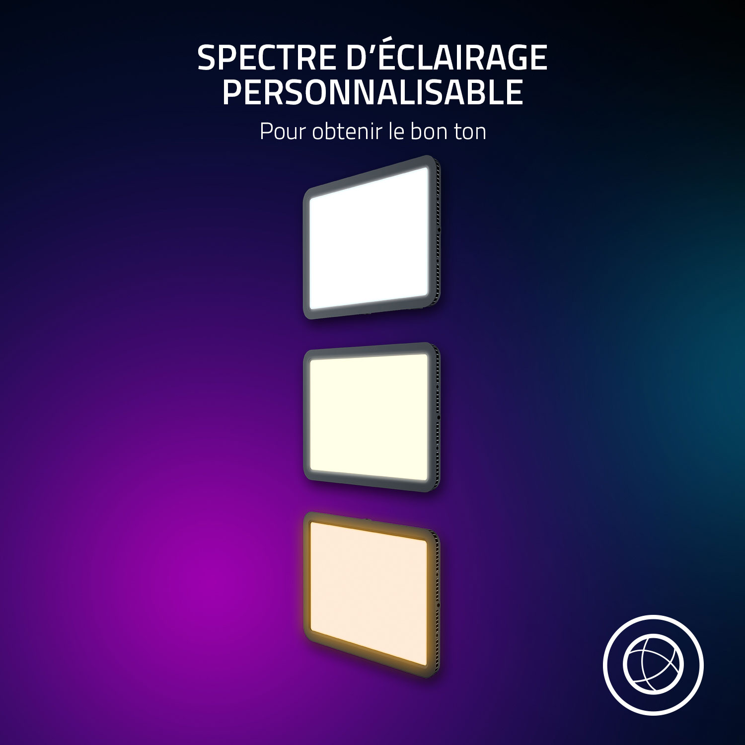 Trousse d'éclairage tout-en-un avec panneau d'éclairage Chroma de Razer pour diffusion en continu