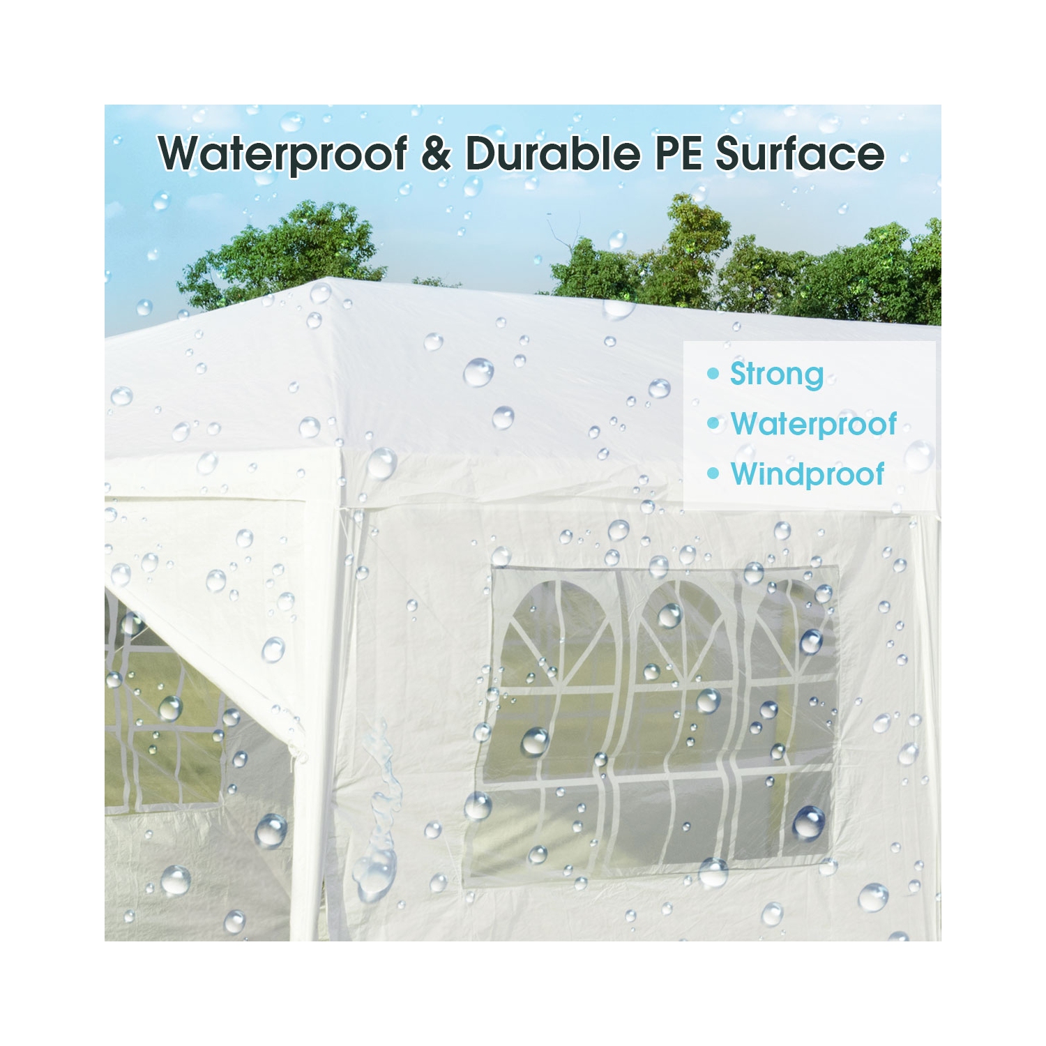 10 x 30 Feet Outdoor Canopy Tent with Side walls-White