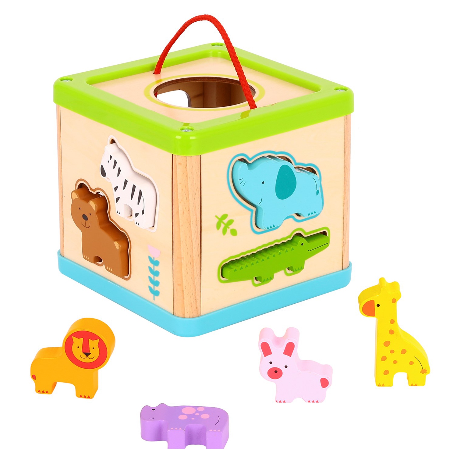TOOKYLAND Cube Trieur de Formes en Bois - 9pcs - Boîte de Tri d'Animaux, Jouet d'Éveil pour Enfants de 12 Mois +