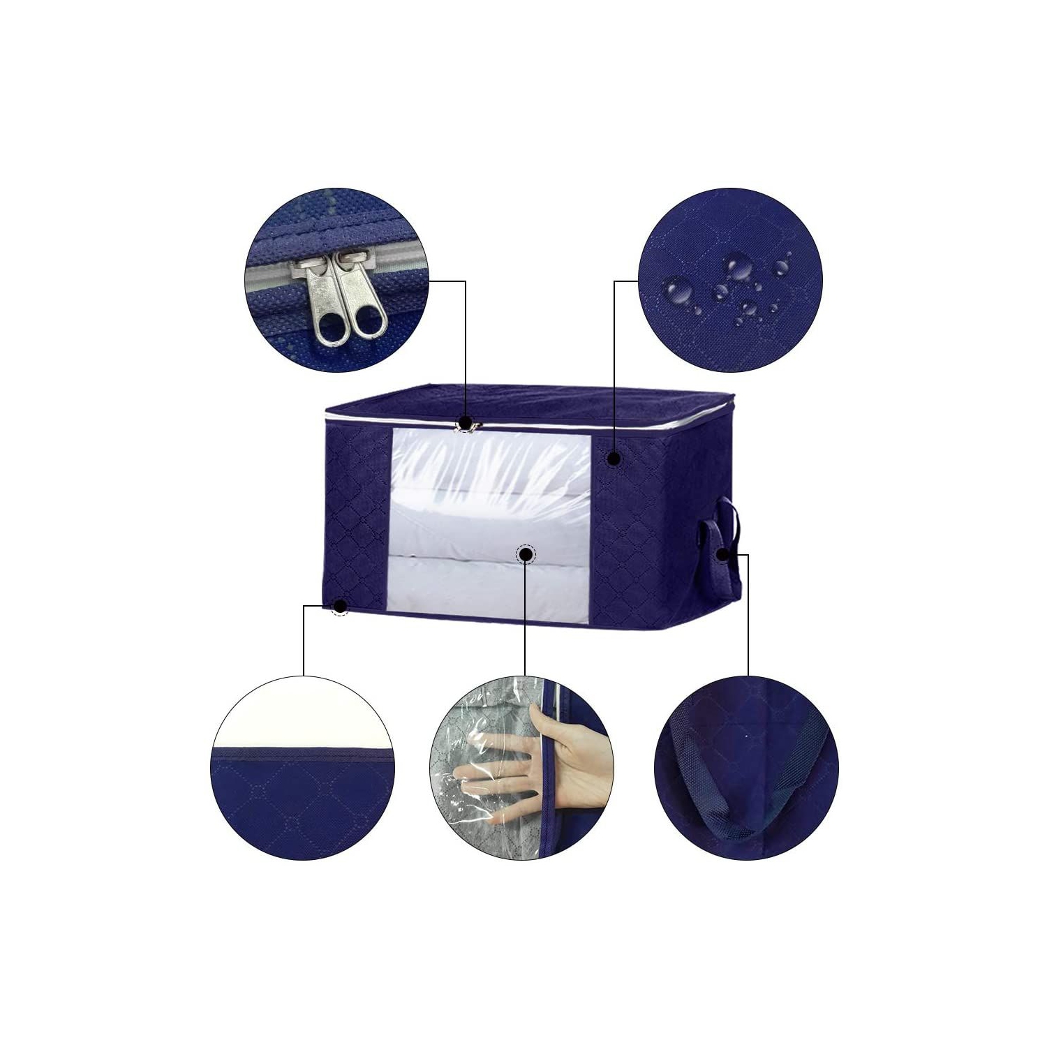 2-Pack Clothes Storage, Foldable Blanket Storage Bags,Storage Containers for Organizing,Clothing,Bedroom,Comforter,Closet,Dorm,