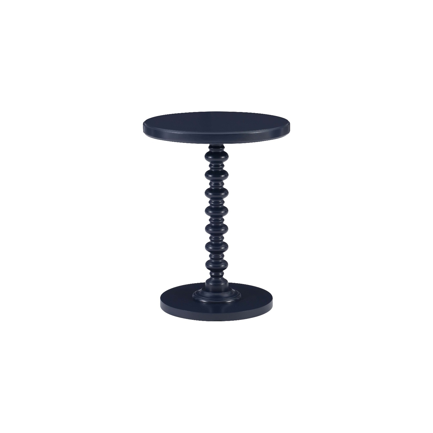 Linon Tara Wood Spindle Side Table in Navy Blue