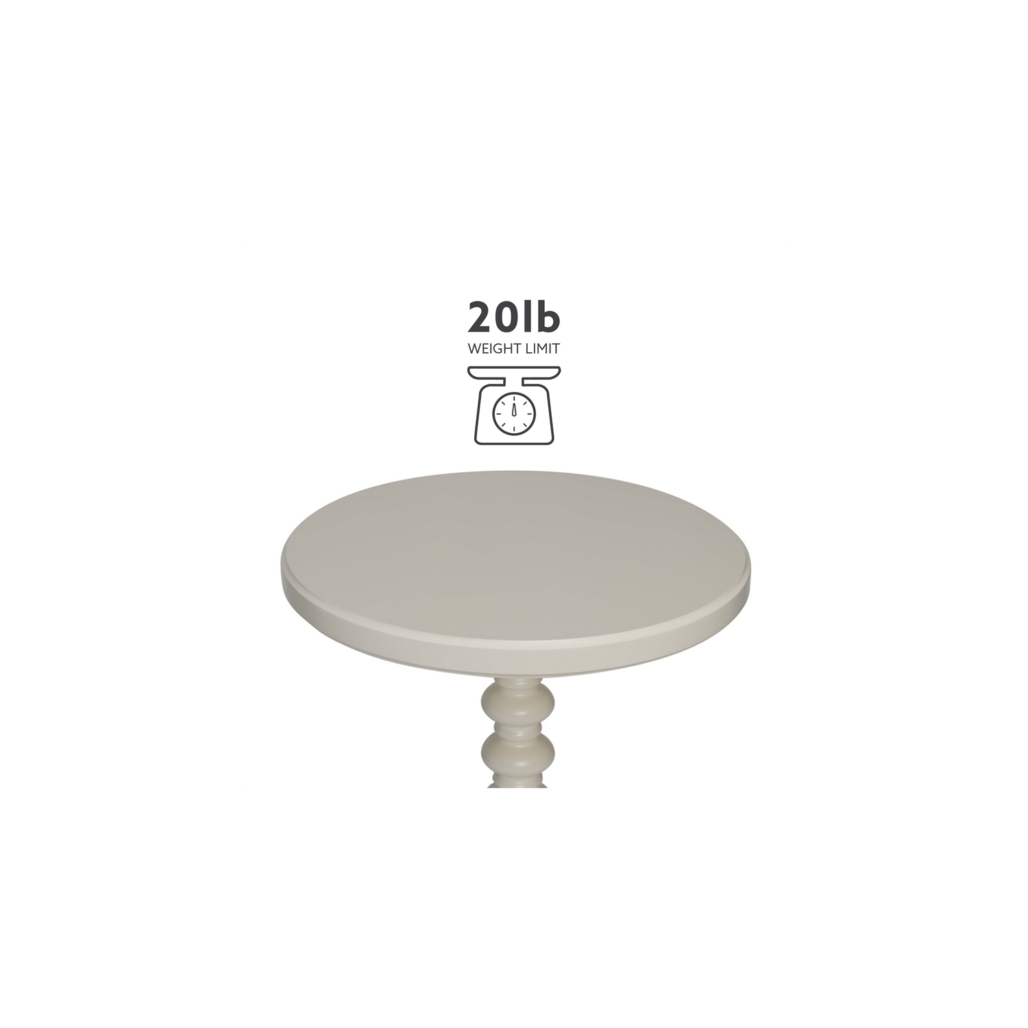 Linon Tara Wood Spindle Side Table in Off White