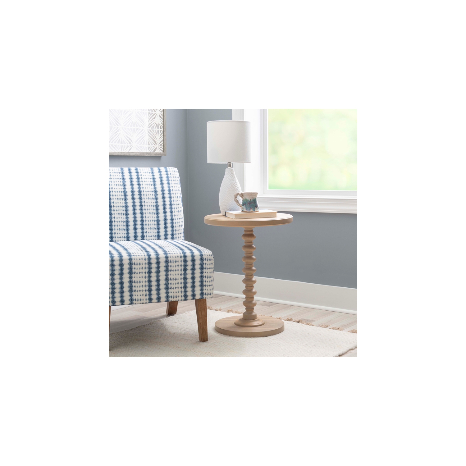 Table d'appoint en bois Linon Tara, fini naturel