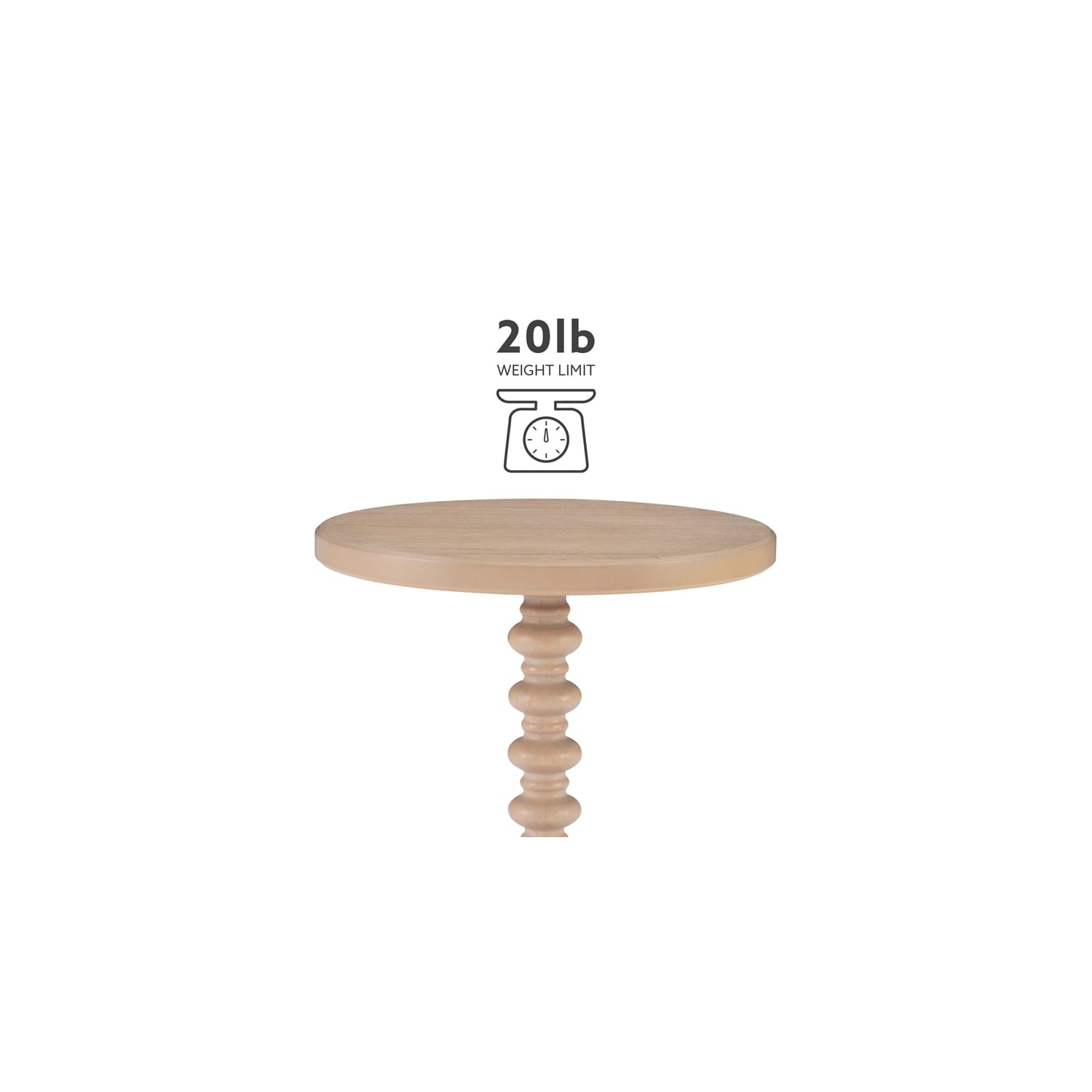 Table d'appoint en bois Linon Tara, fini naturel