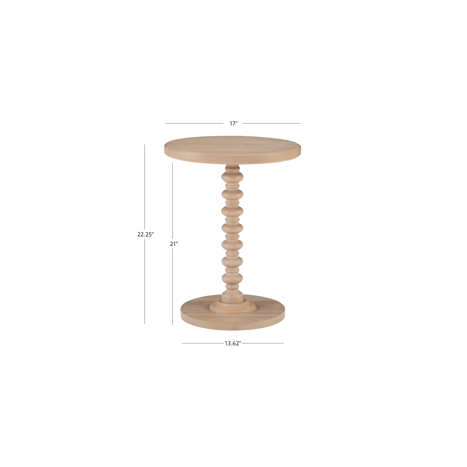 Table d'appoint en bois Linon Tara, fini naturel