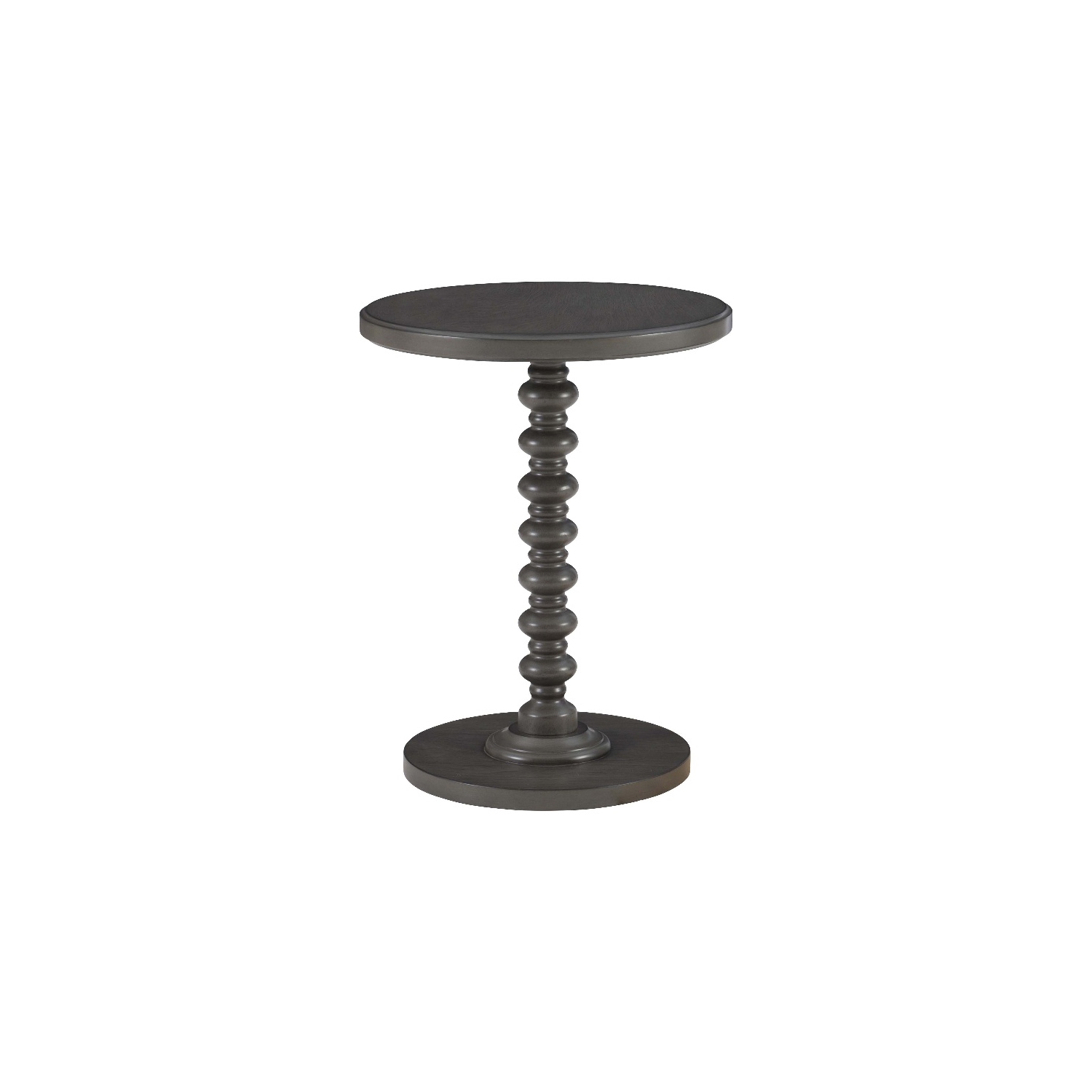 Linon Tara Wood Spindle Side Table in Dark Grey