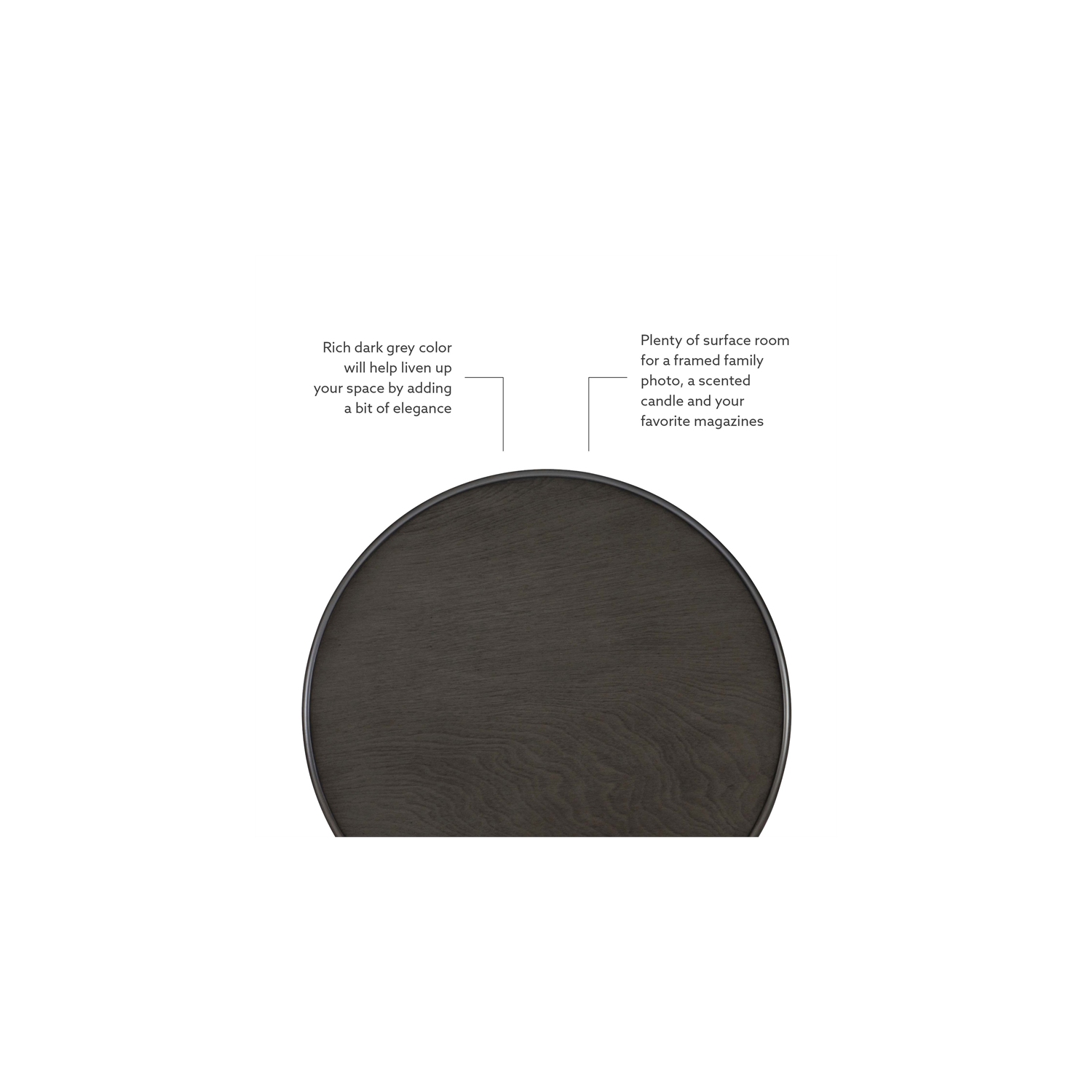 Linon Tara Wood Spindle Side Table in Dark Grey