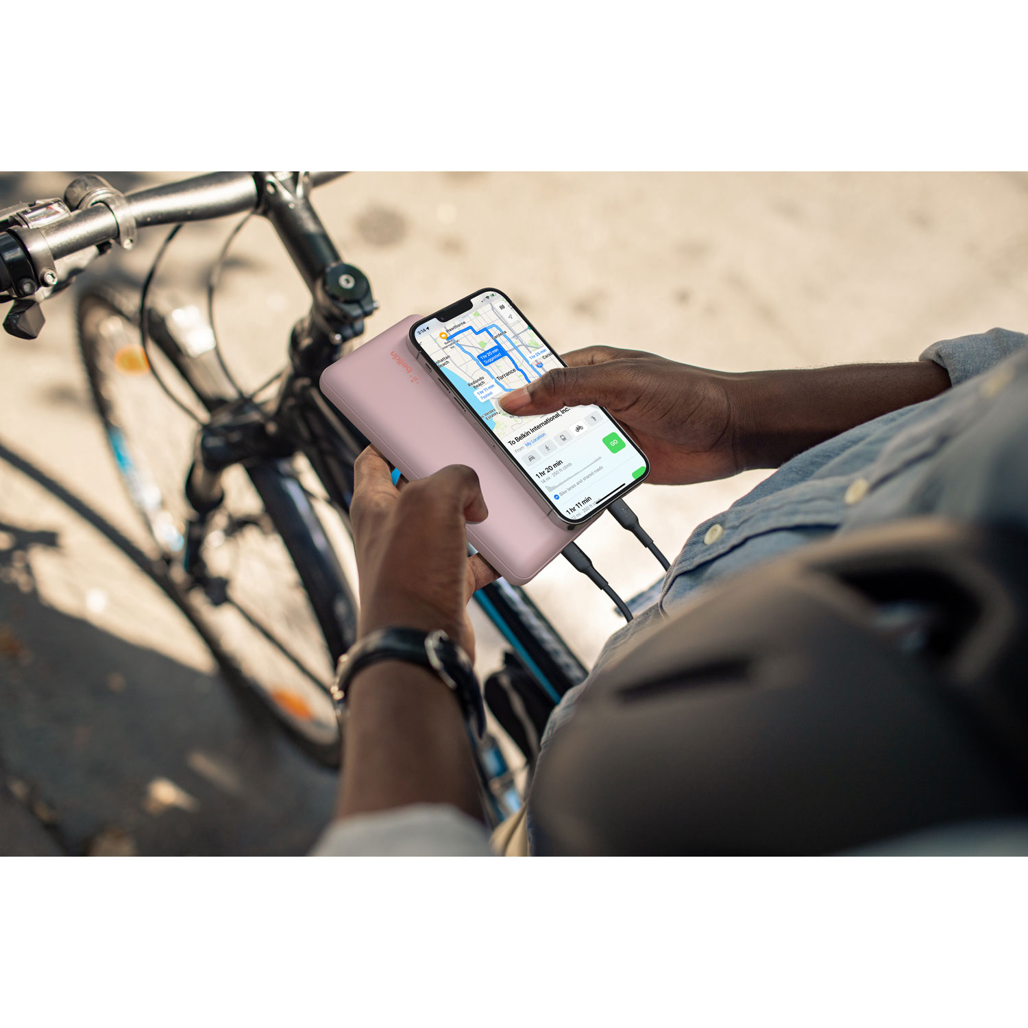 Chargeur portable à deux ports USB de 20 000 mAh de Belkin - Rose doré