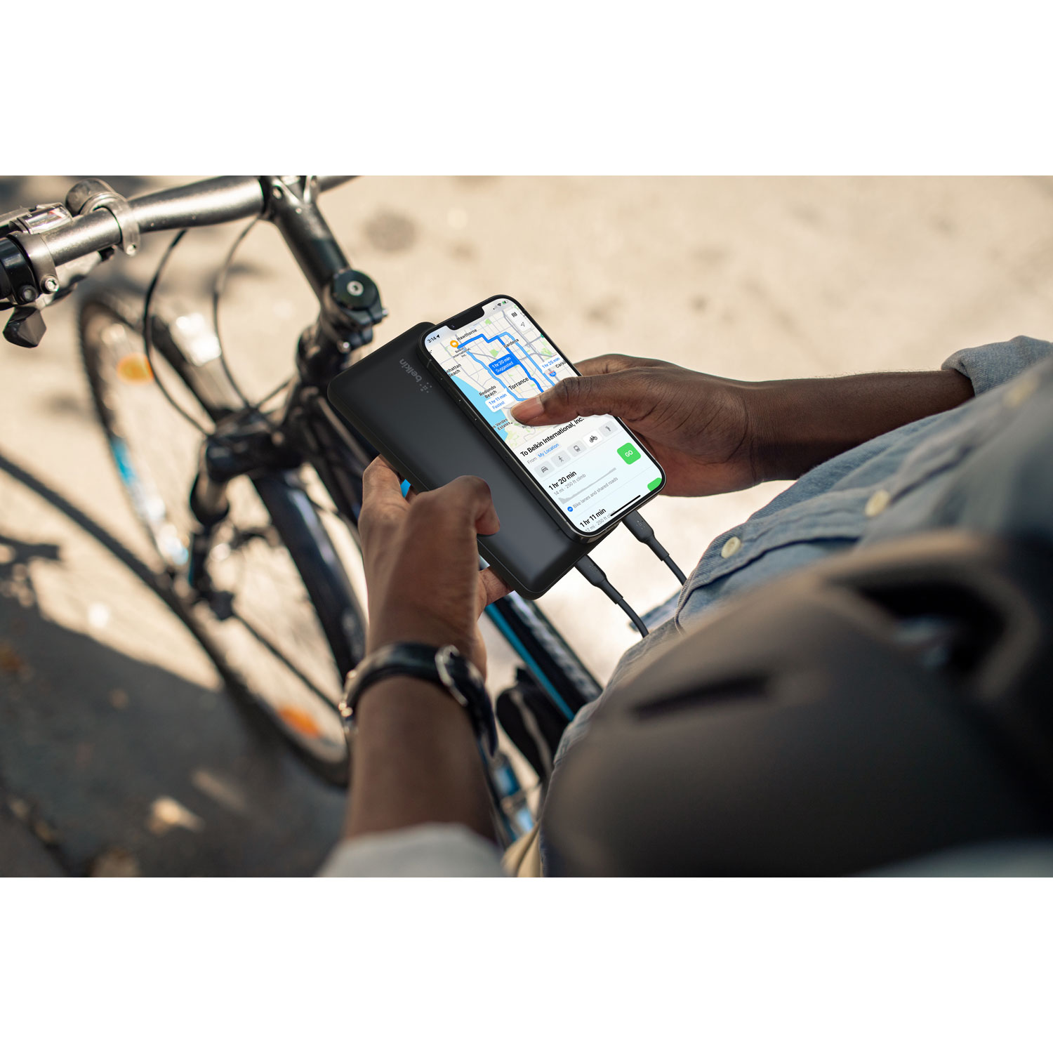 Chargeur portable à deux ports USB de 20 000 mAh de Belkin - Noir