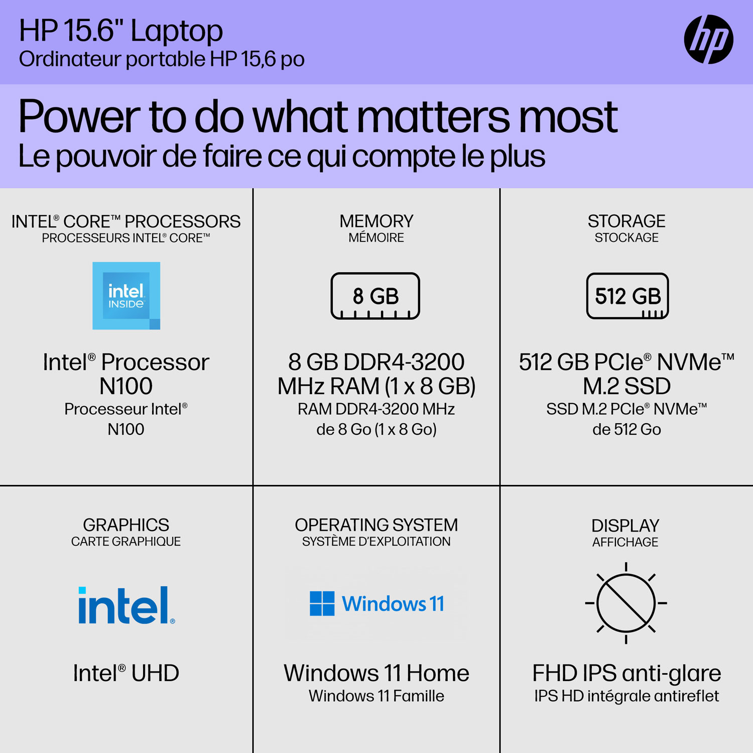 Portable de 15,6 po de HP - Noir de jais