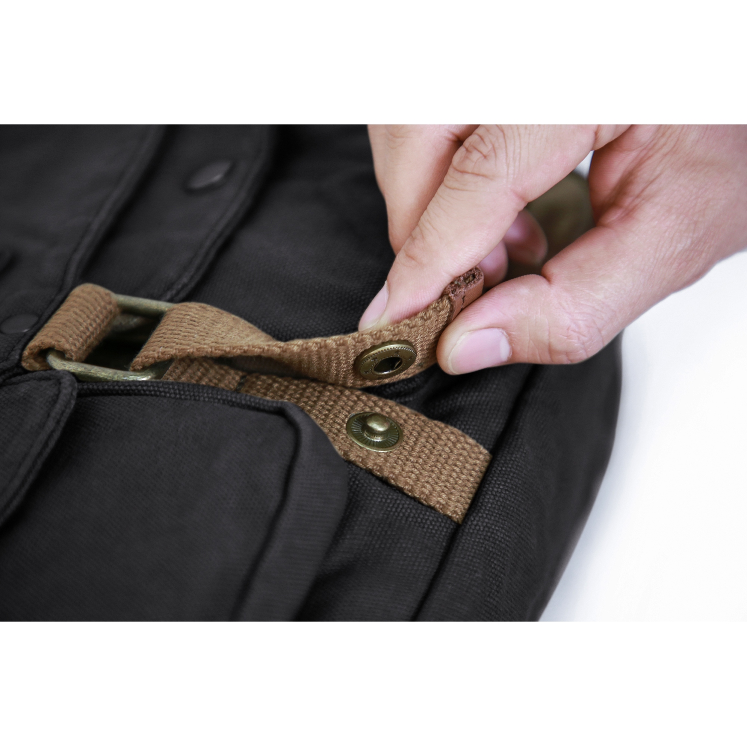 Sac messager en toile de Gotium - Sac à bandoulière rétro de style militaire, noir