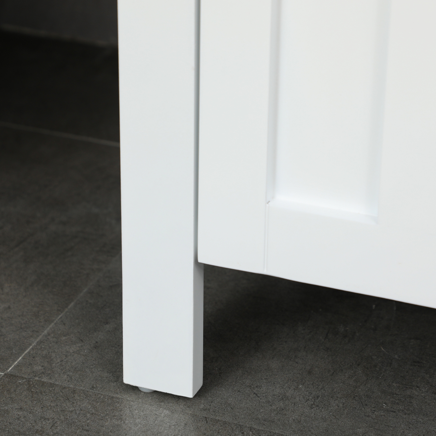 kleankin Tall Bathroom Storage Cabinet, Floor standing Bathroom Organizer, Linen Cabinet with Open Shelves, White