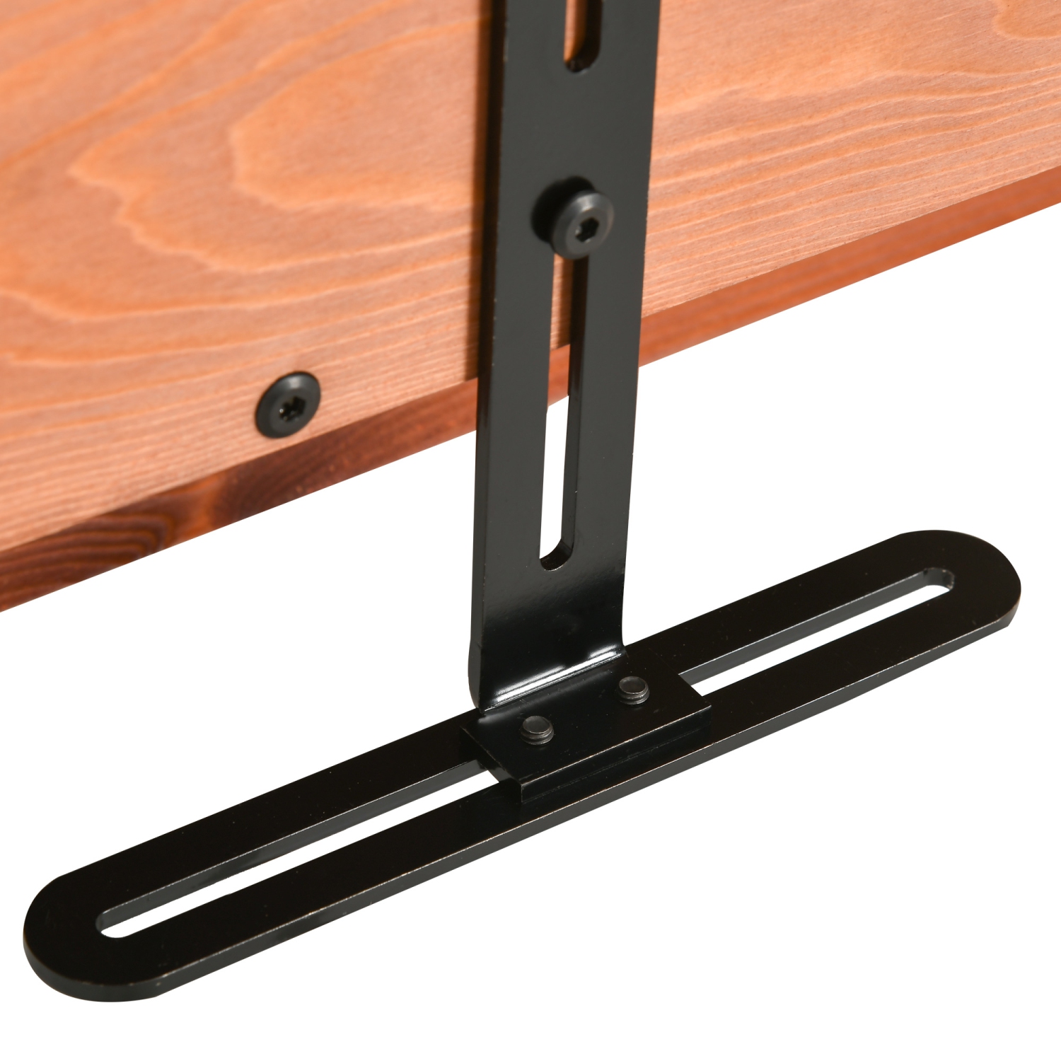 Outsunny Table de garde-corps, table suspendue d'extérieur en épicéa, bureau de balcon pliable pour terrasse et jardin, orange