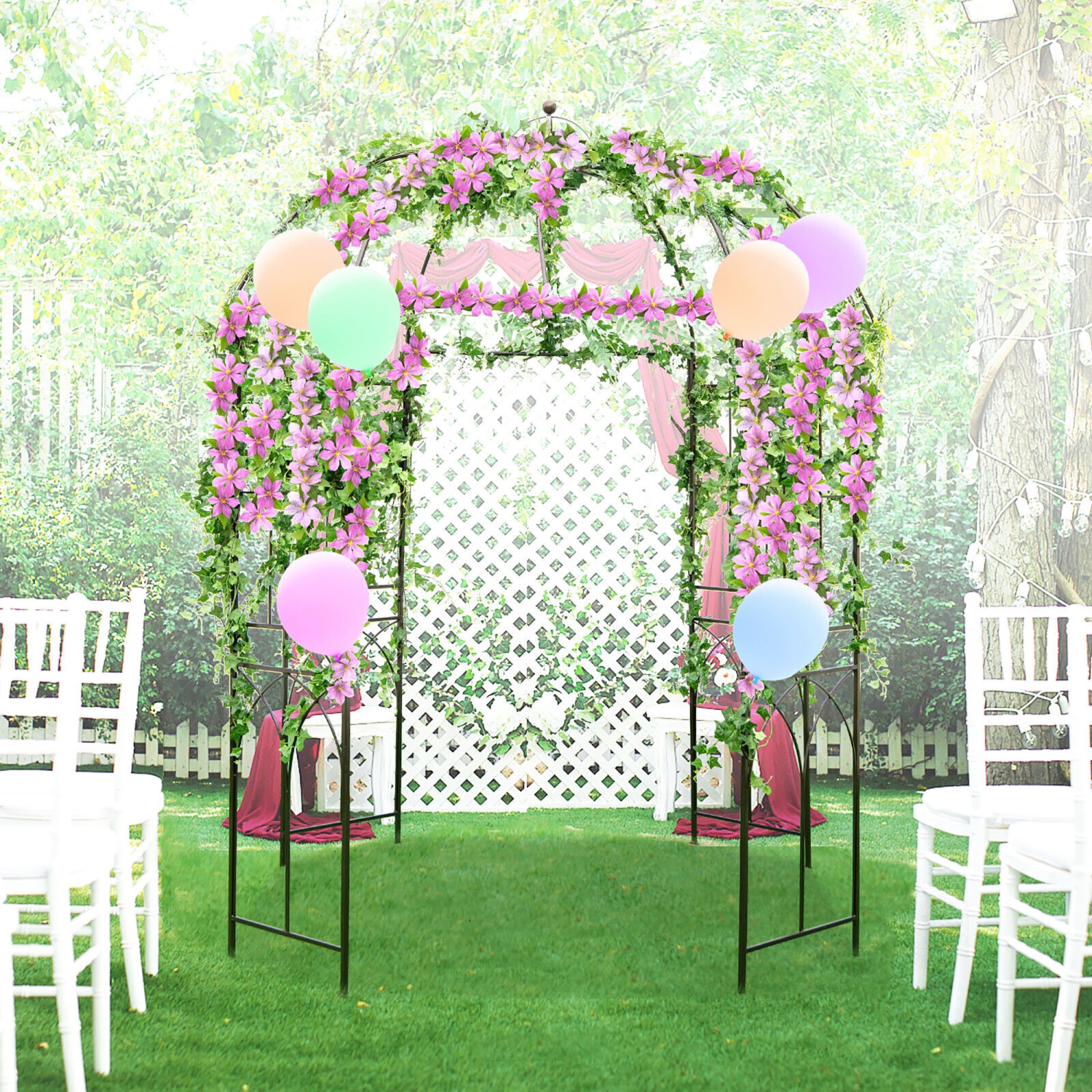 Gymax Birdcage Shape Garden Arbor Pergola Climbing Plants Stand Rack for Wedding Party