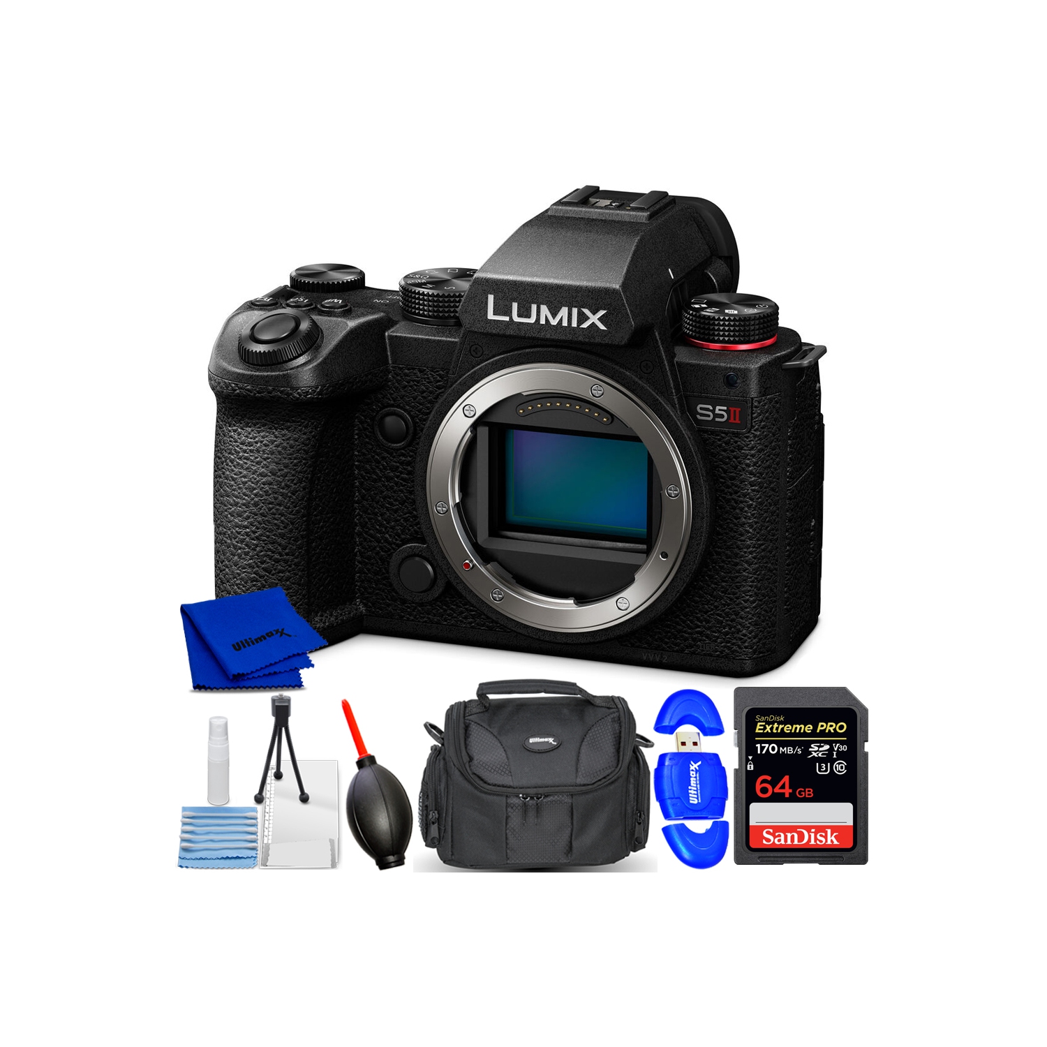 Panasonic Lumix S5 II Mirrorless Camera DC-S5M2BODY - 7PC Accessory Bundle