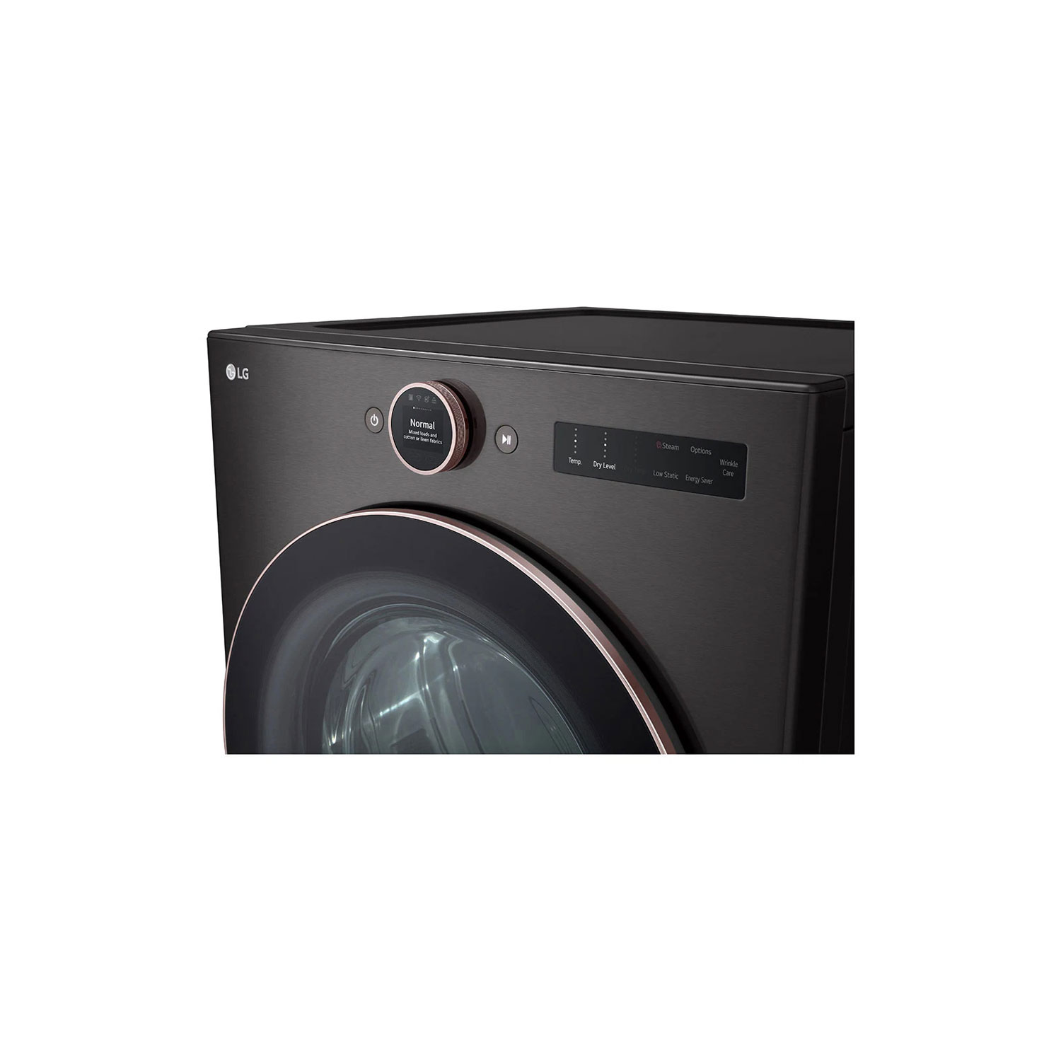 LG 7.4 Cu. Ft. Electric Steam Dryer - Black Steel