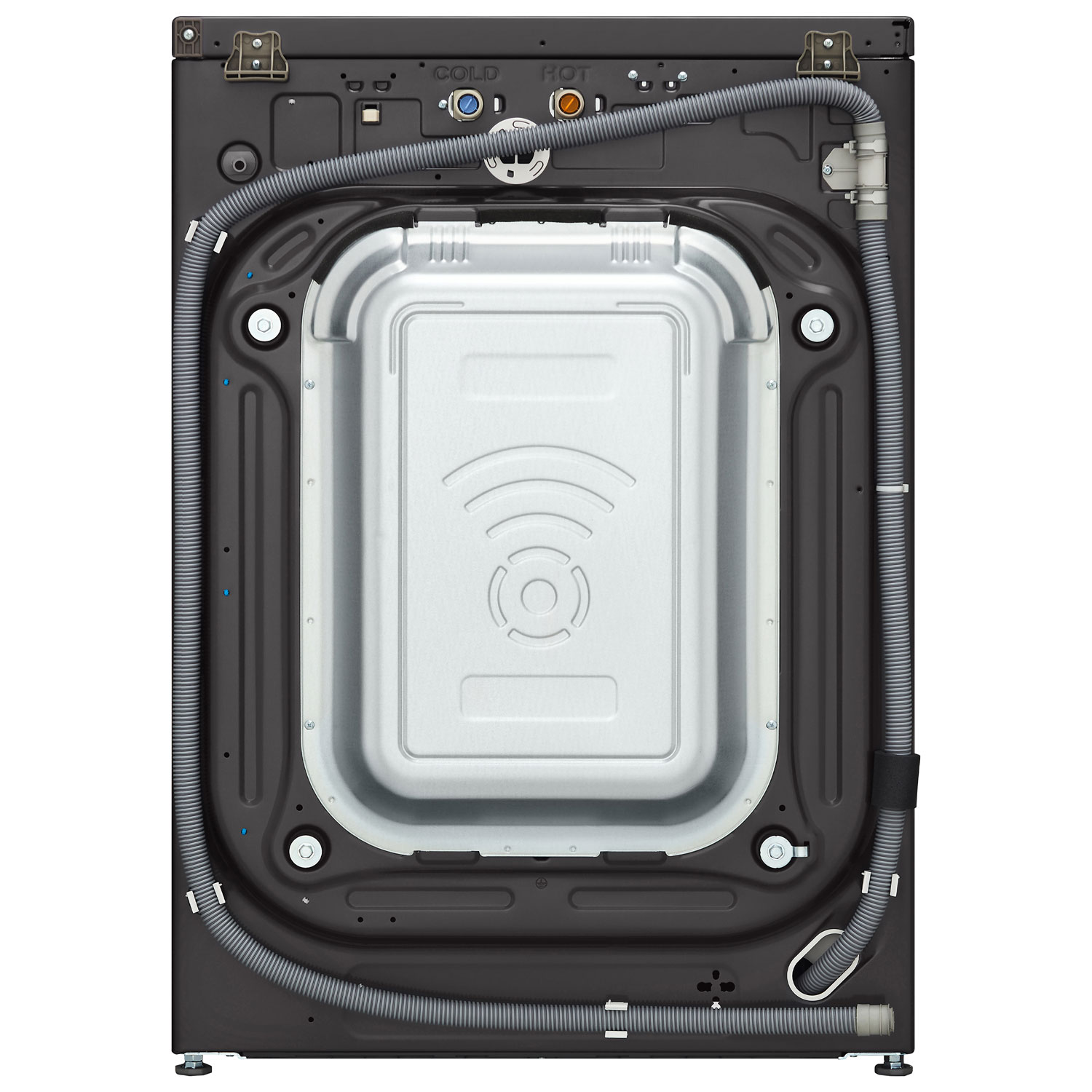 Laveuse à vapeur haute efficacité à chargement frontal de 5,8 pi³ de LG - Acier noir