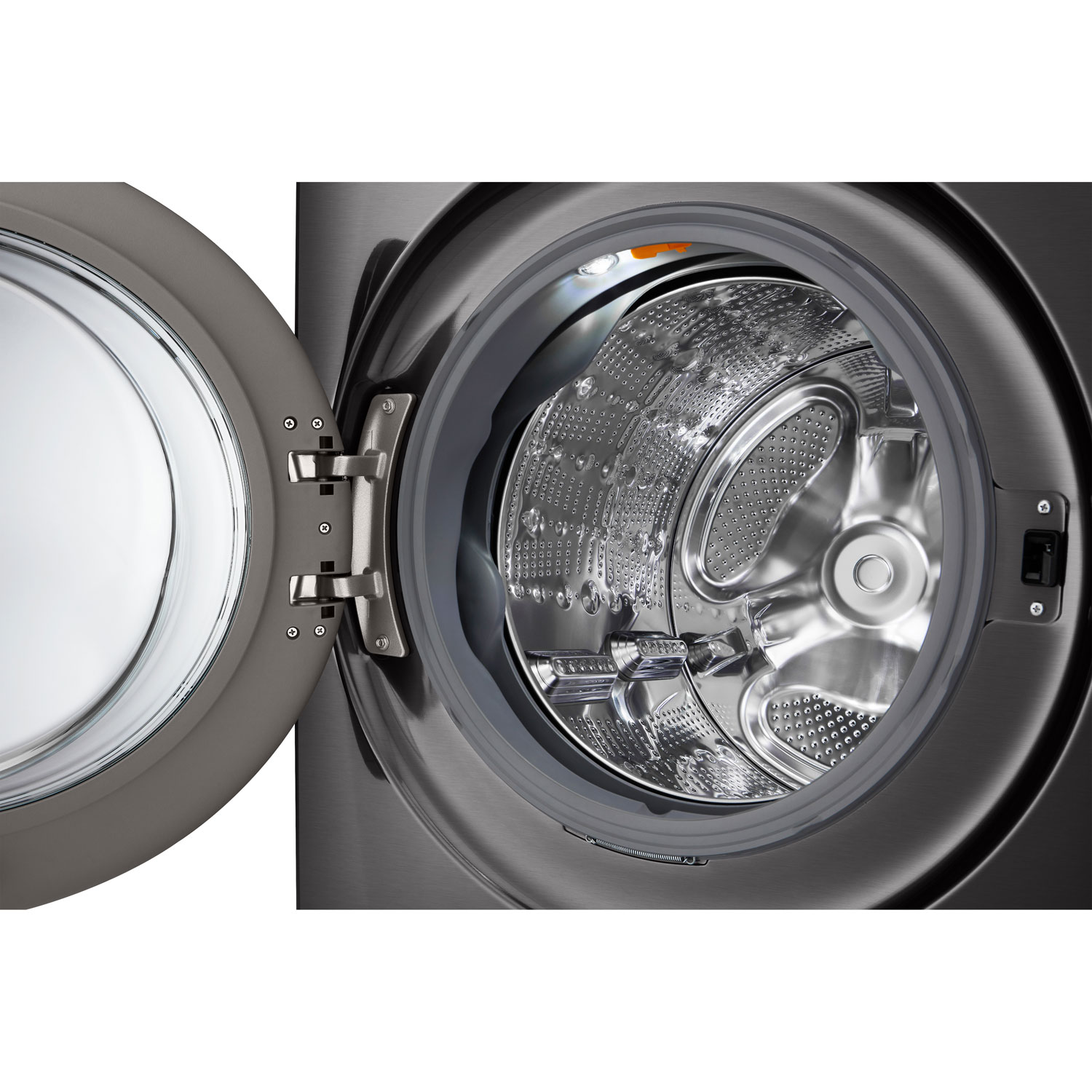 Laveuse à vapeur haute efficacité à chargement frontal de 5,8 pi³ de LG - Acier noir