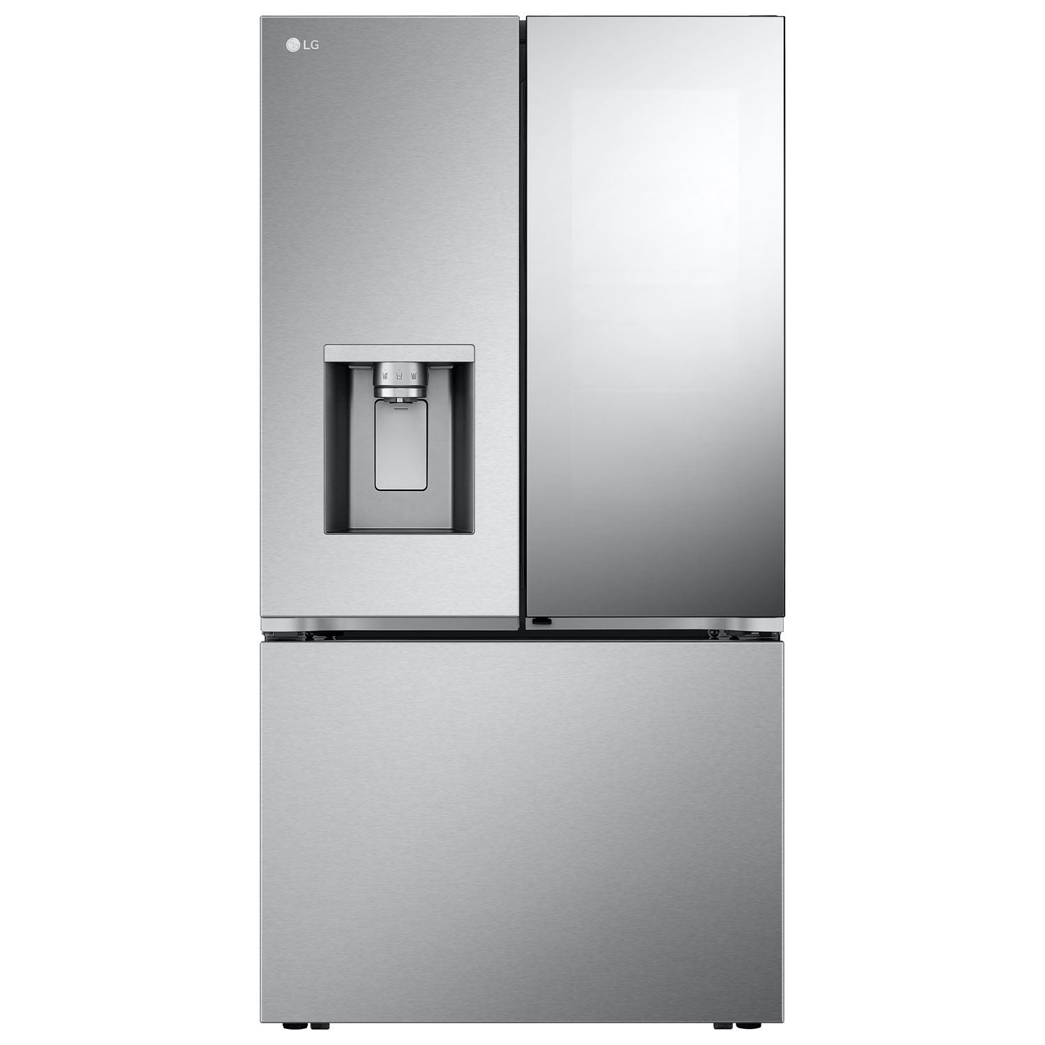 LG 36" 26 cu. ft. Smart Mirror InstaView Counter-Depth MAX French Door Refrigerator w/ Ice Dispenser - Stainless