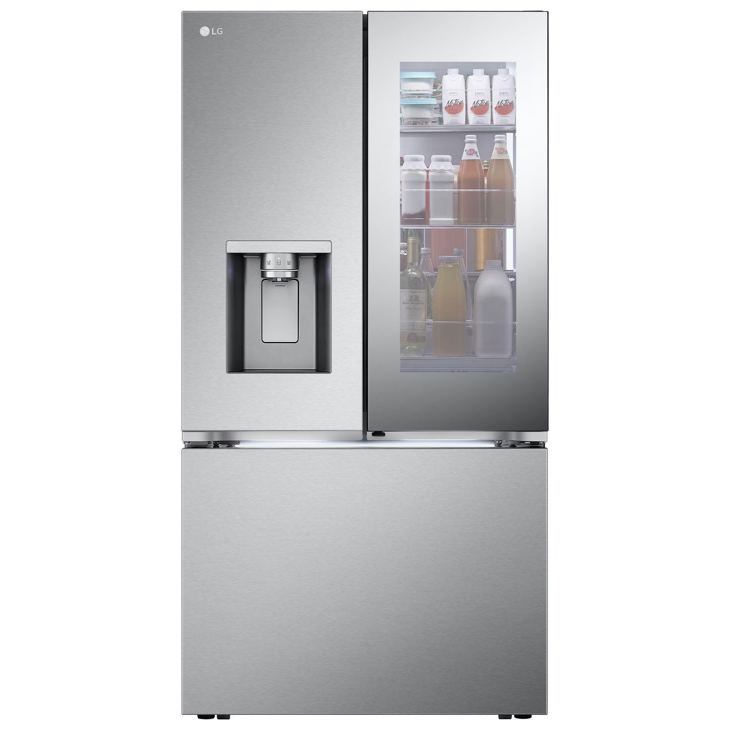 LG 36" 26 cu. ft. Smart Mirror InstaView Counter-Depth MAX French Door Refrigerator w/ Ice Dispenser - Stainless