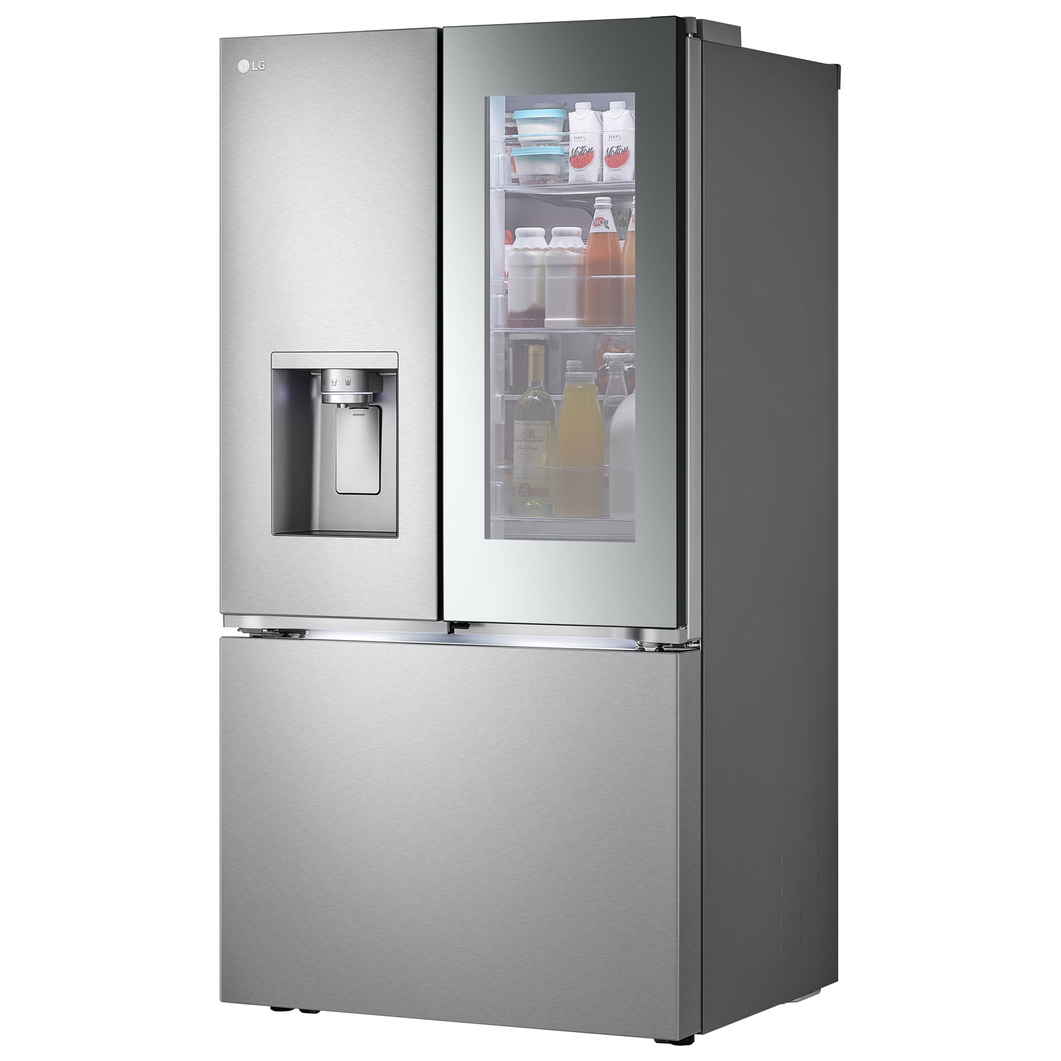 LG 36" 26 cu. ft. Smart Mirror InstaView Counter-Depth MAX French Door Refrigerator w/ Ice Dispenser - Stainless