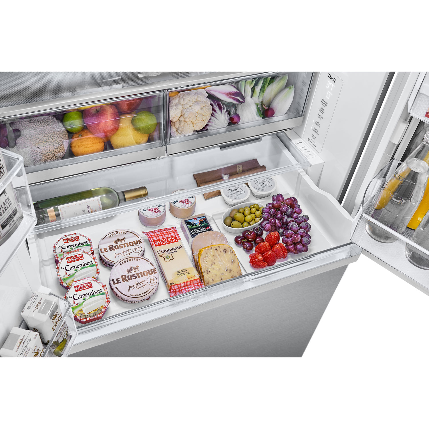 LG 36" 26 cu. ft. Smart Mirror InstaView Counter-Depth MAX French Door Refrigerator w/ Ice Dispenser - Stainless