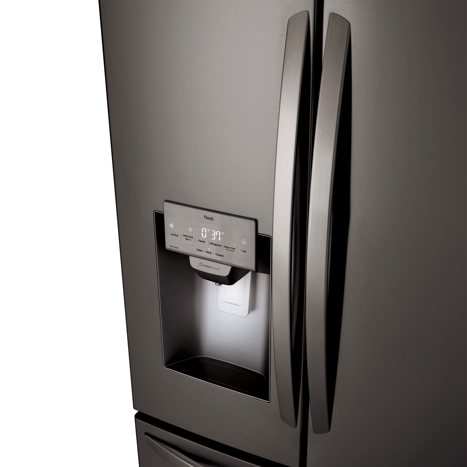 LG 36" 27.7 Cu. Ft. French Door Refrigerator w/ Water & Ice Dispenser - Black Stainless Steel