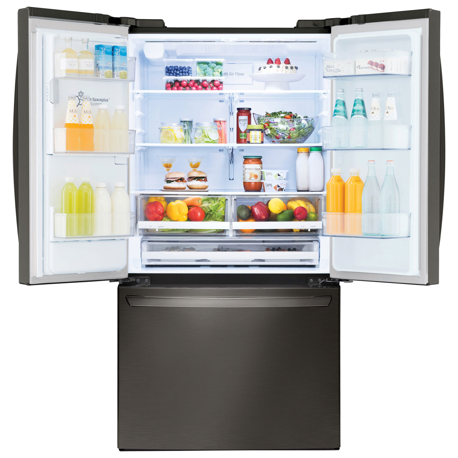 LG 36" 27.7 Cu. Ft. French Door Refrigerator w/ Water & Ice Dispenser - Black Stainless Steel
