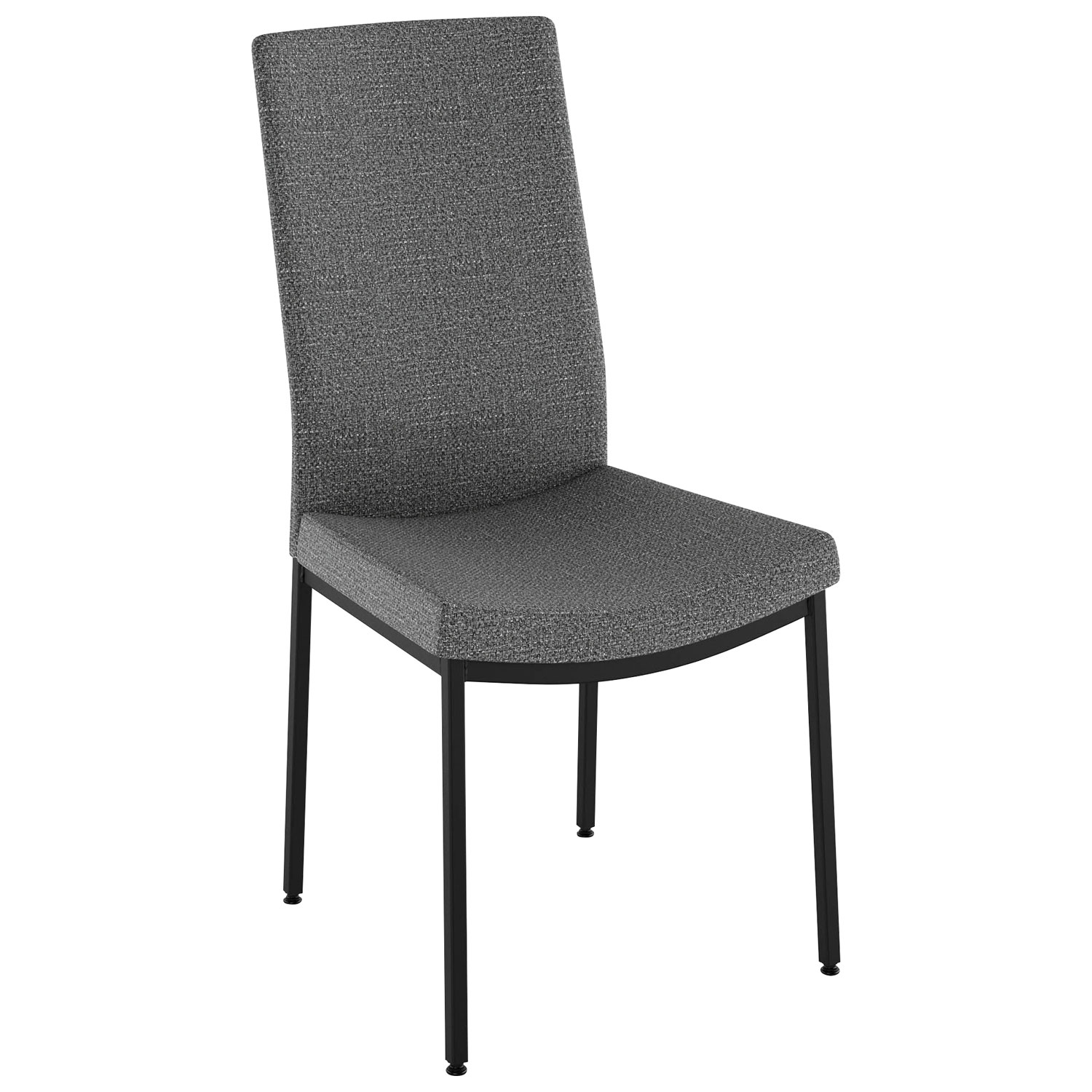 Torres Contemporary Fabric Dining Chair - Grey Woven/Black