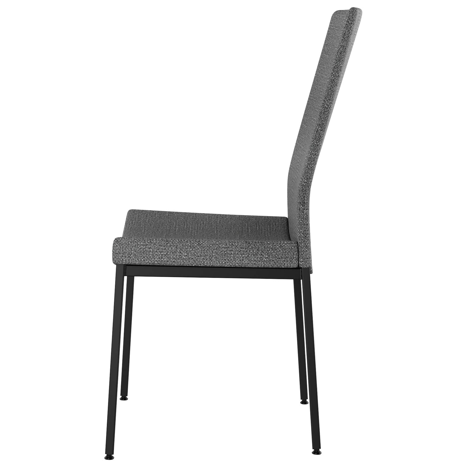 Torres Contemporary Fabric Dining Chair - Grey Woven/Black