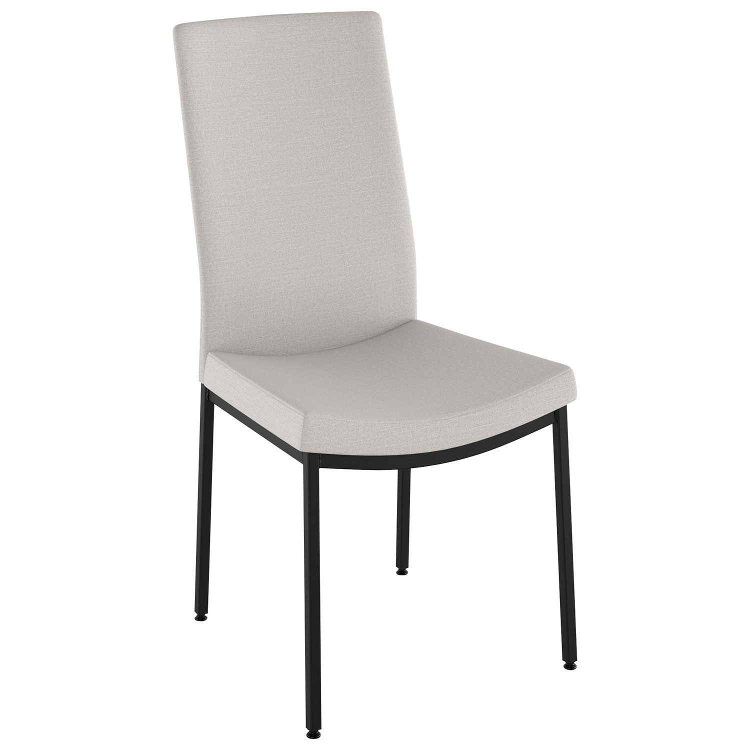 Torres Contemporary Polyester Dining Chair - Light Grey Woven/Black
