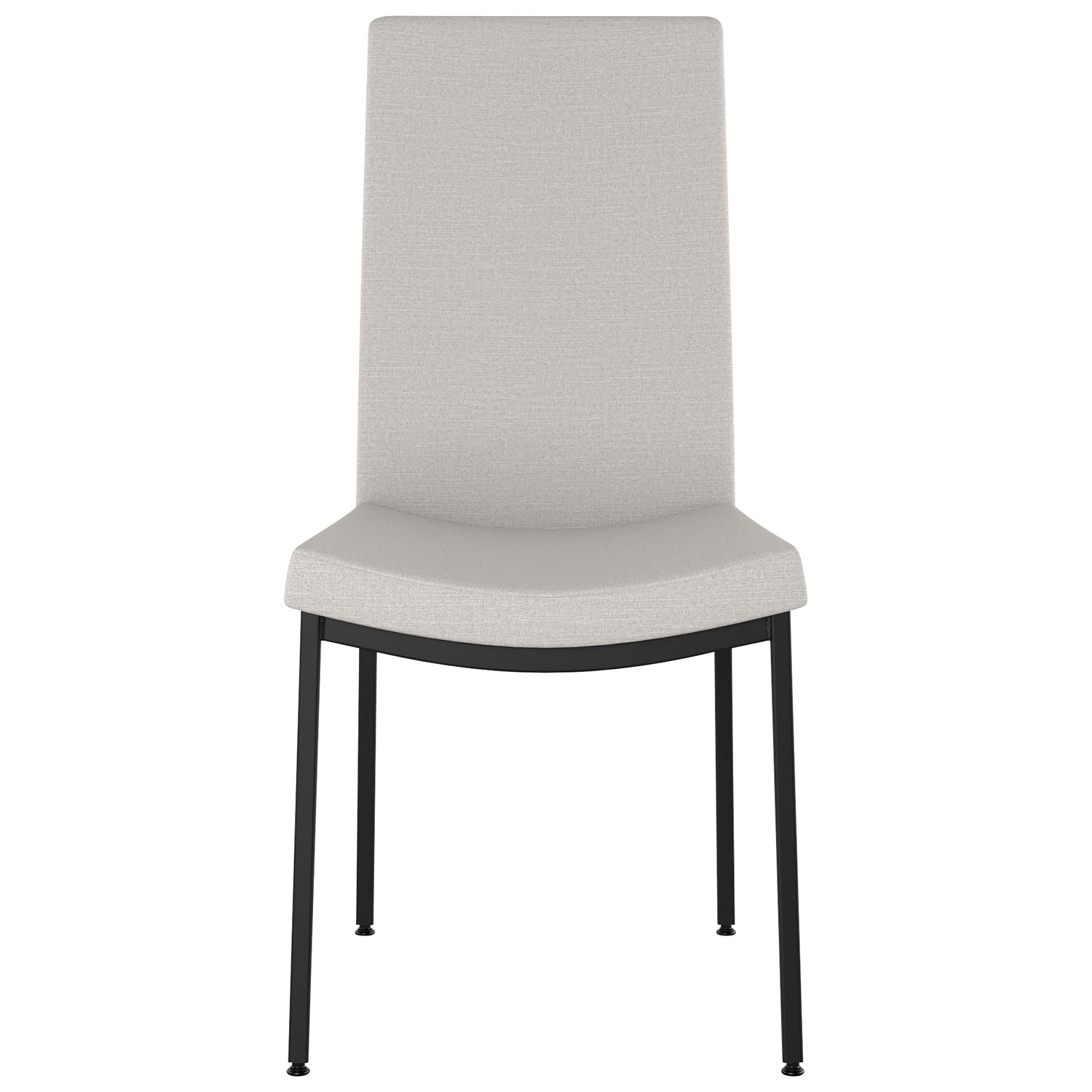 Torres Contemporary Polyester Dining Chair - Light Grey Woven/Black