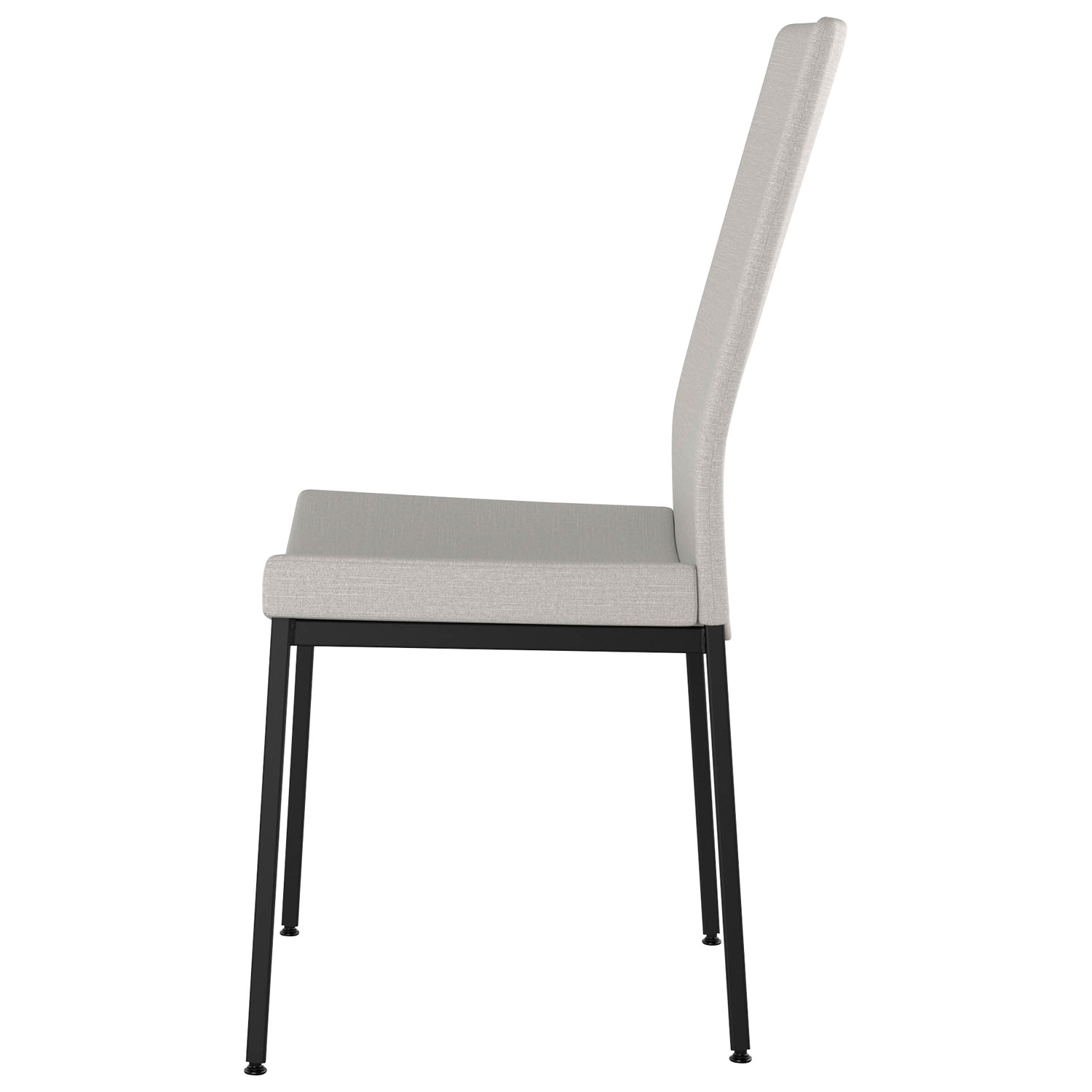 Torres Contemporary Polyester Dining Chair - Light Grey Woven/Black