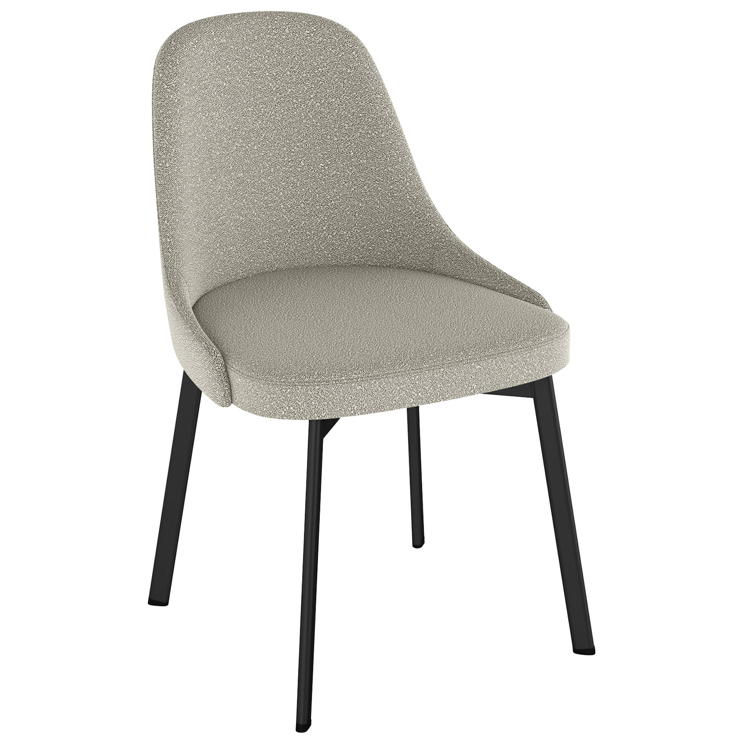 Chaise de salle à manger contemporaine en polyester Harper - Tissu bouclé gris beige/Noir