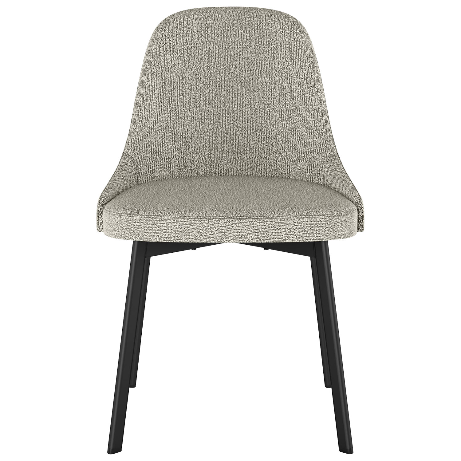 Chaise de salle à manger contemporaine en polyester Harper - Tissu bouclé gris beige/Noir