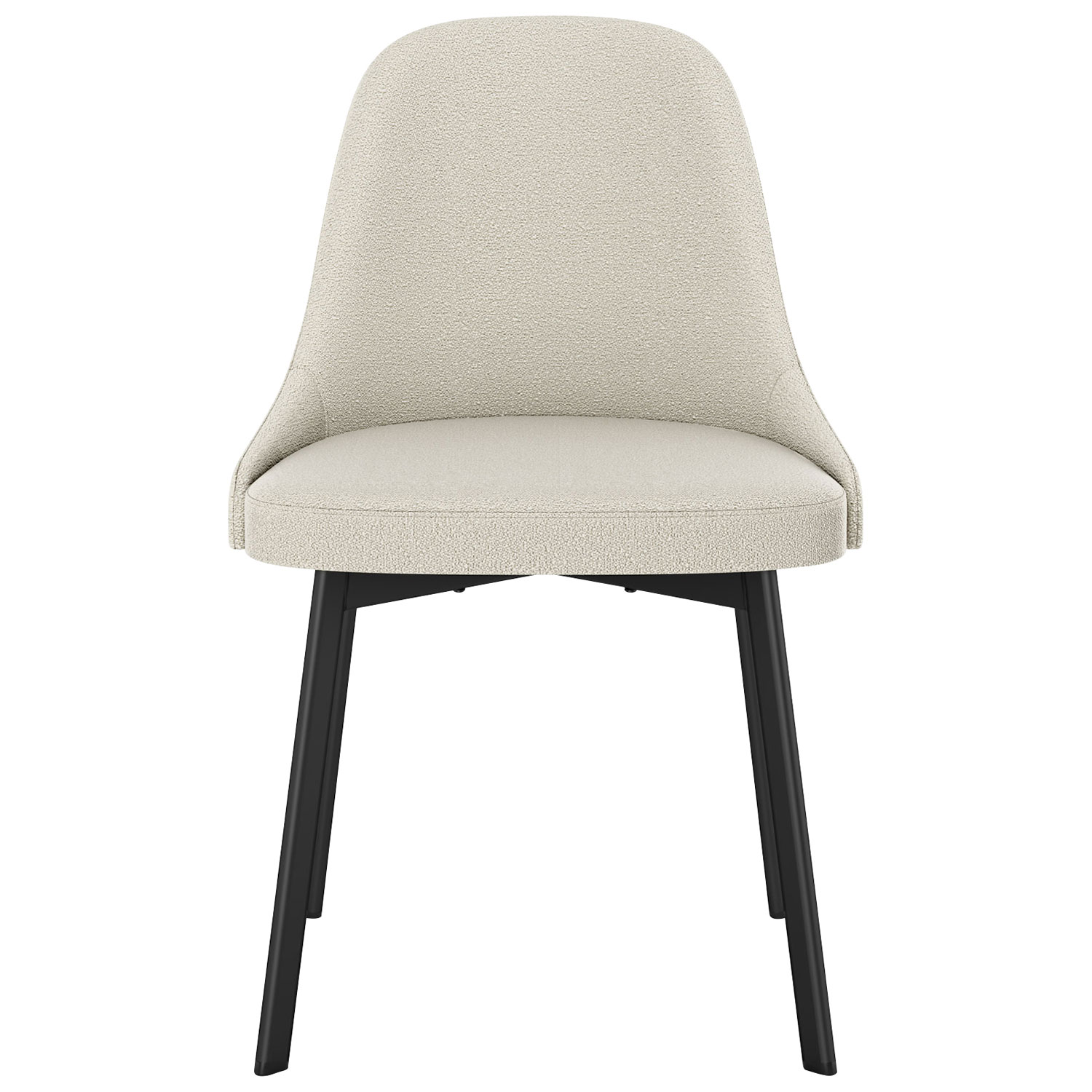 Chaise de salle à manger contemporaine en polyester Harper - Tissu bouclé crème/Noir