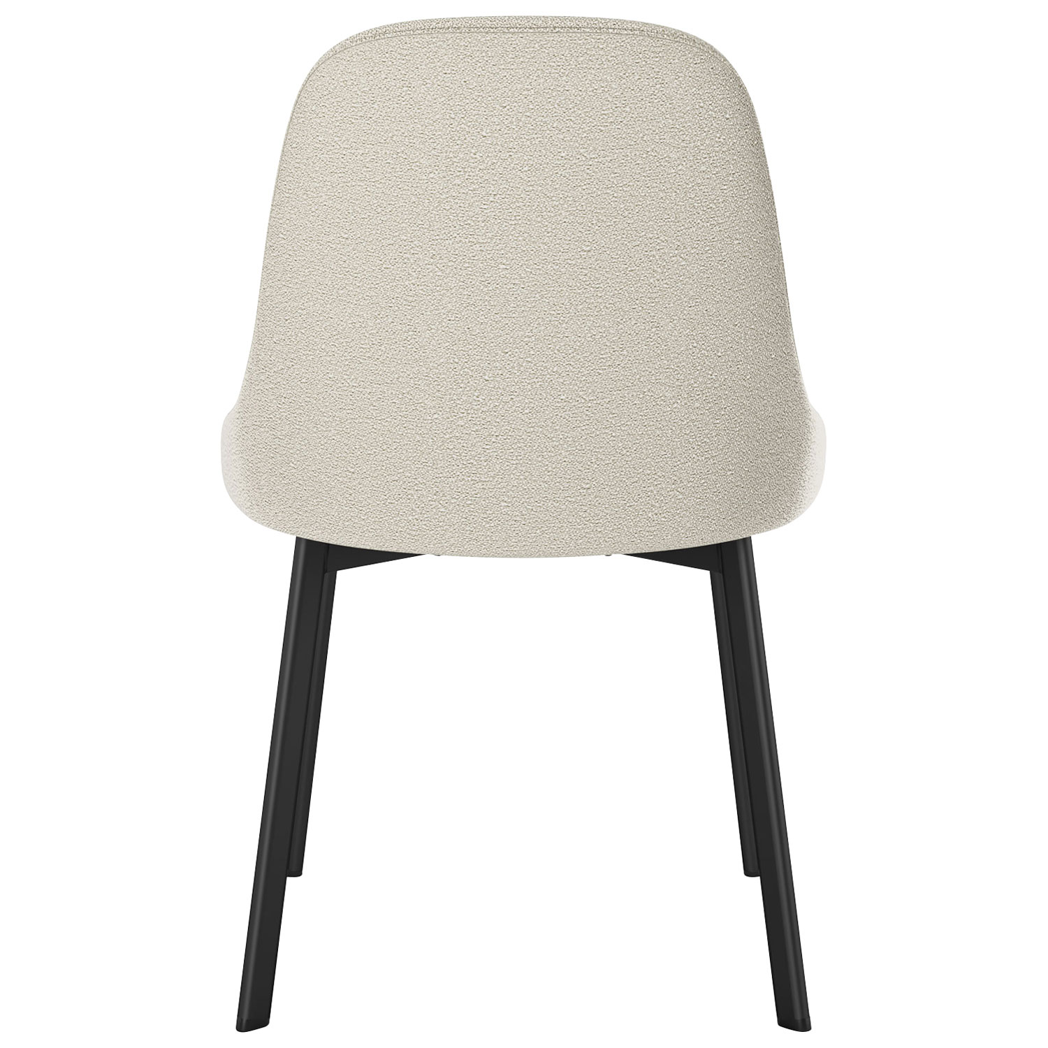 Chaise de salle à manger contemporaine en polyester Harper - Tissu bouclé crème/Noir