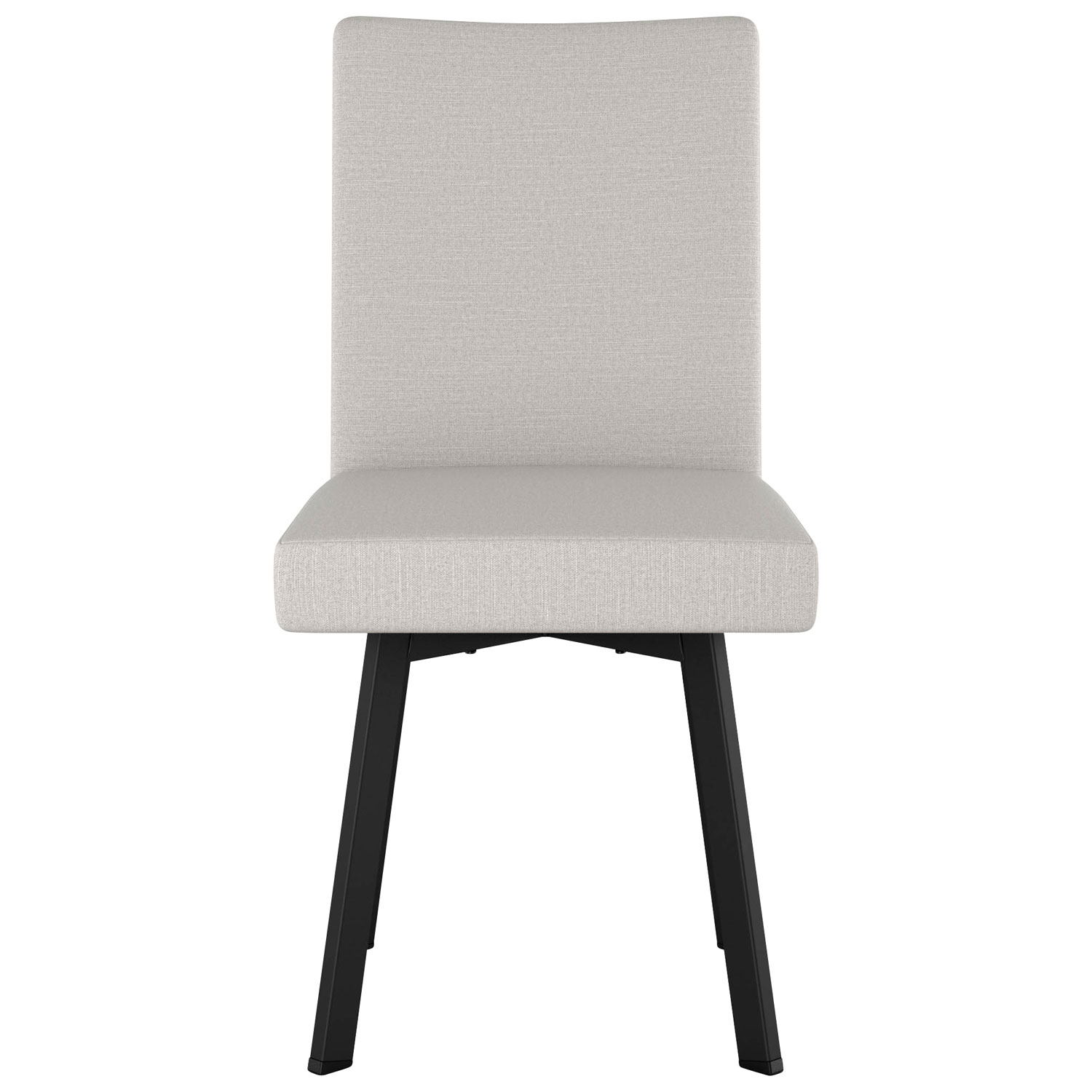 Chaise de salle à manger contemporaine en polyester Elmira - Gris tissé/Noir