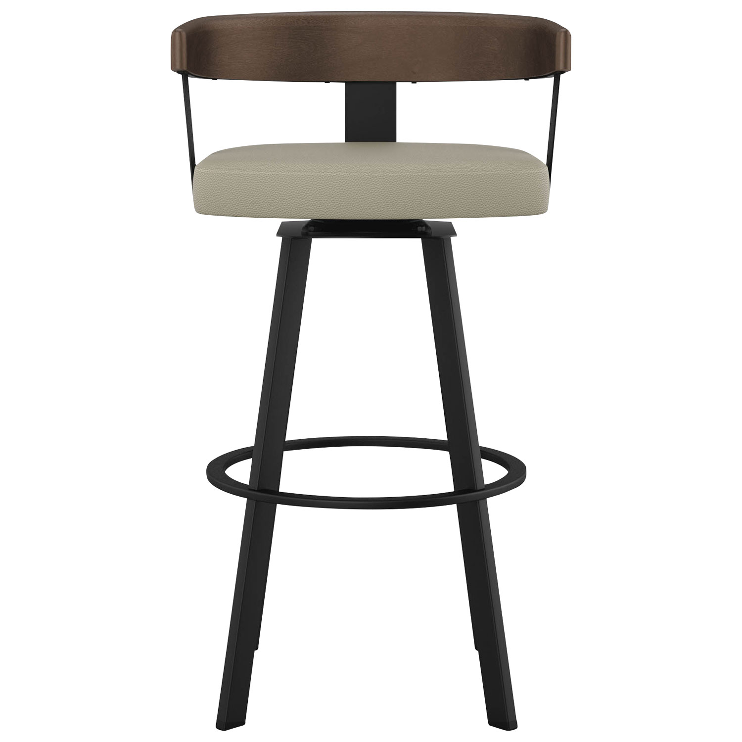 Lars Contemporary Bar Height Barstool - Greige/Black
