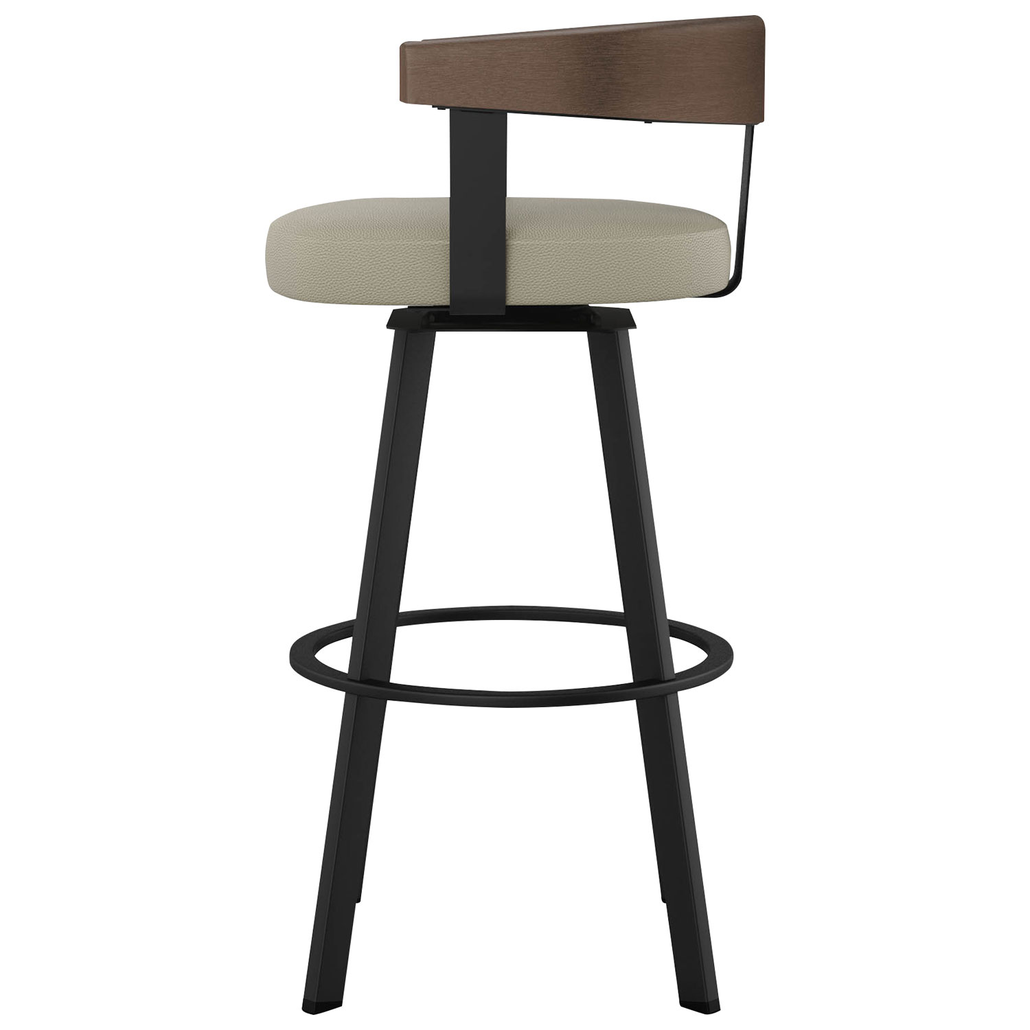 Lars Contemporary Bar Height Barstool - Greige/Black