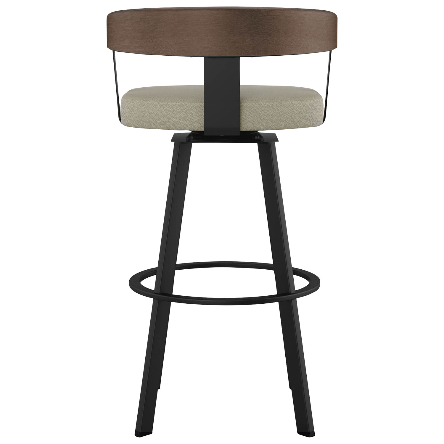 Lars Contemporary Bar Height Barstool - Greige/Black