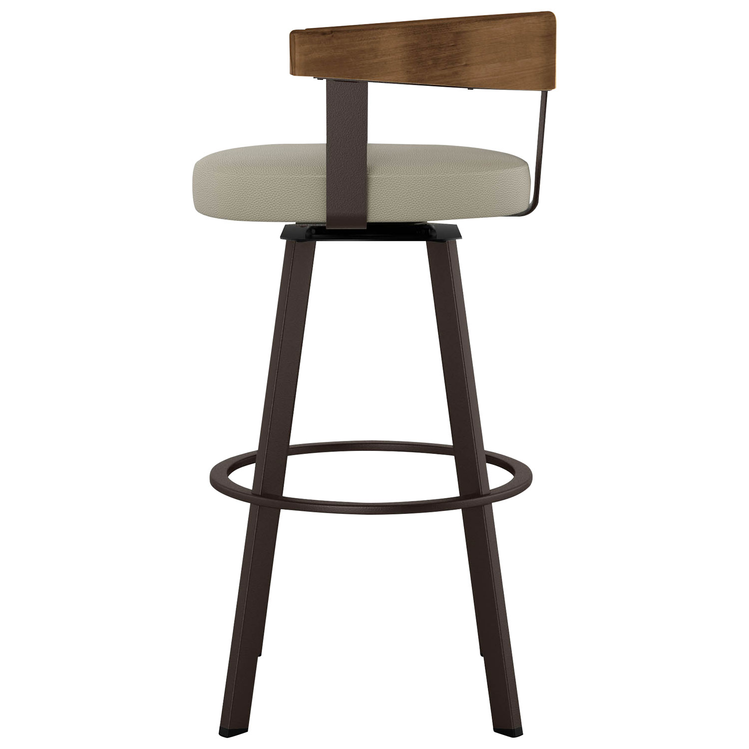 Tabouret de bar contemporain à hauteur de bar Lars - Grège/Brun pâle/Brun foncé