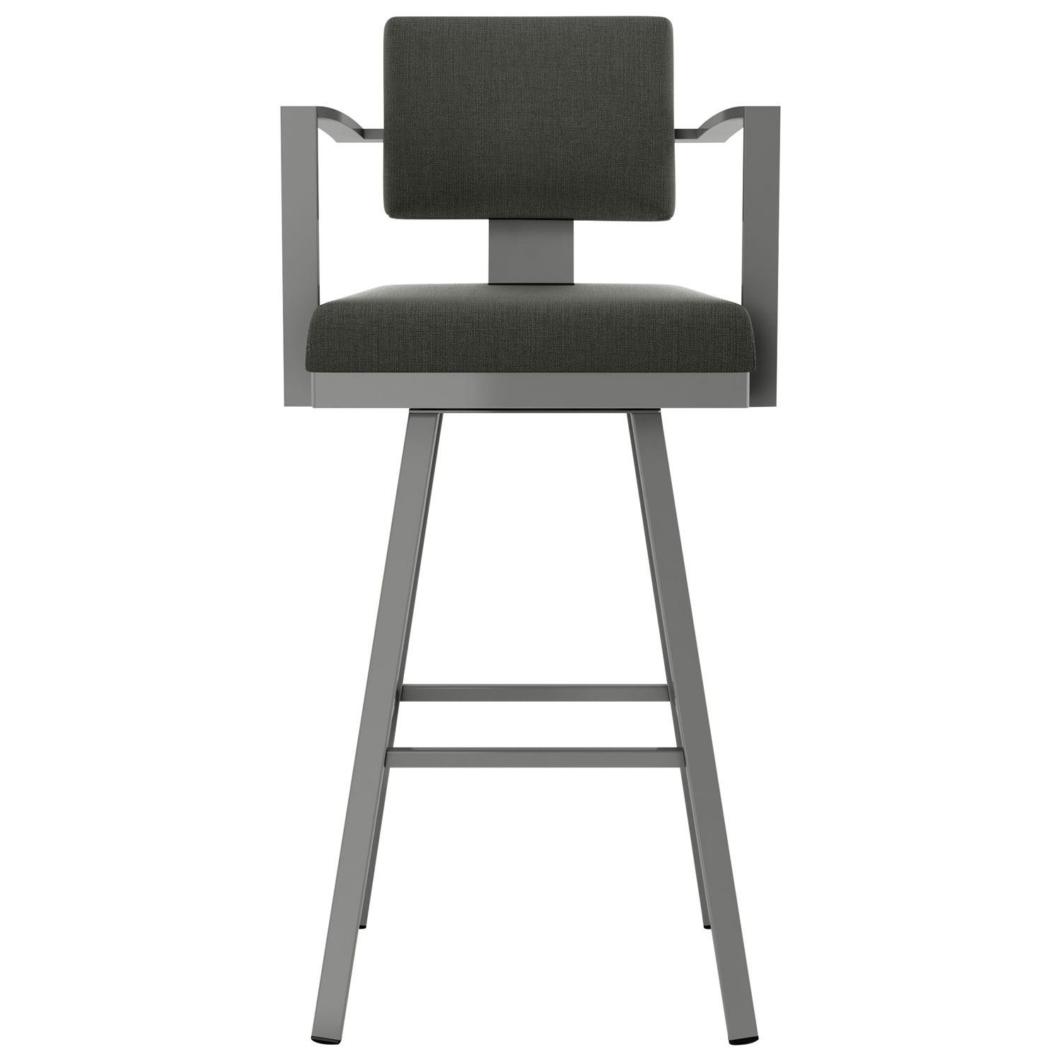 Akers Contemporary Counter Height Barstool - Charcoal Grey/Metallic Grey