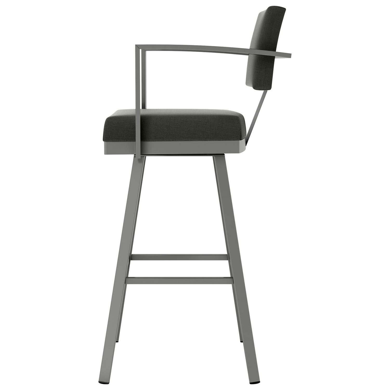 Akers Contemporary Counter Height Barstool - Charcoal Grey/Metallic Grey