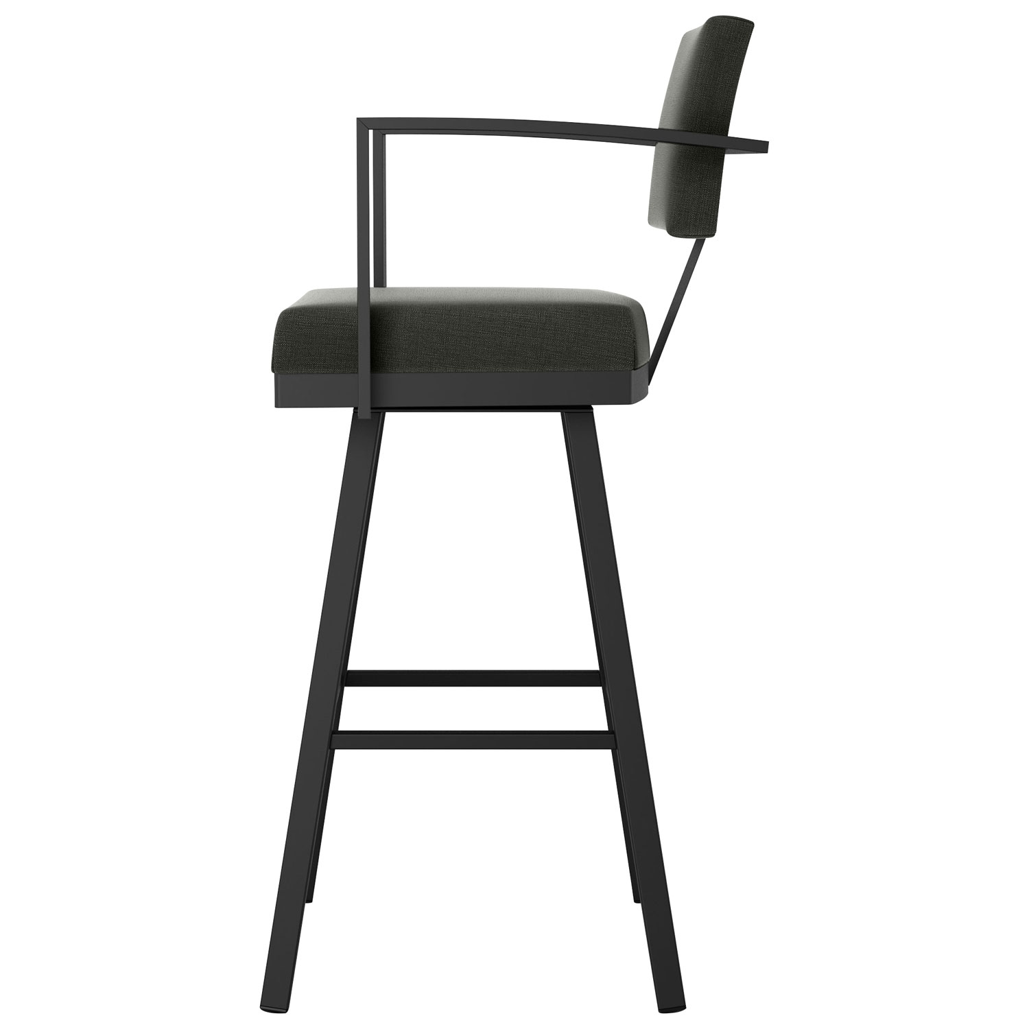 Akers Contemporary Counter Height Barstool - Charcoal Grey/Black