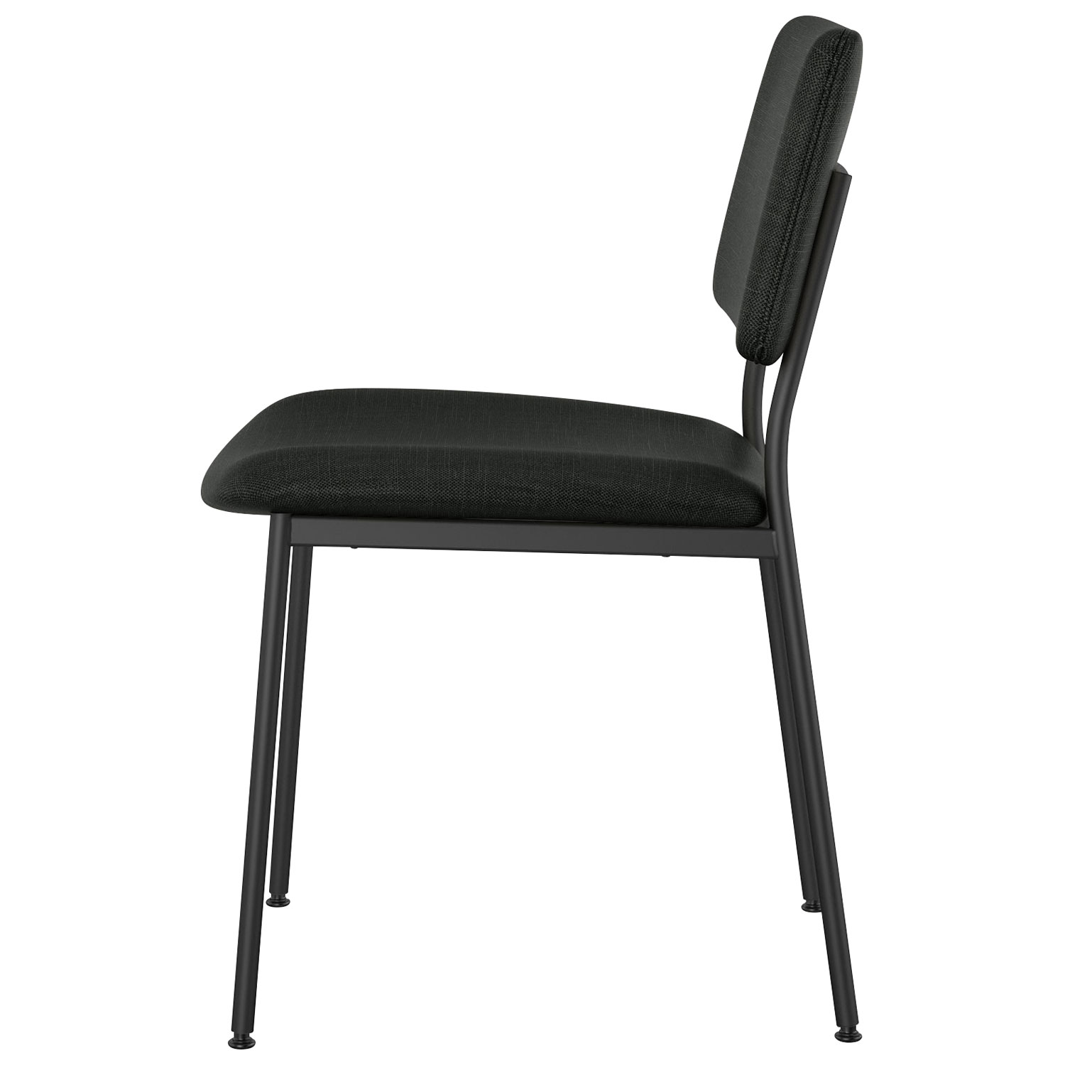 Chaise de salle à manger contemporaine en polyester Sullivan - Noir/Noir